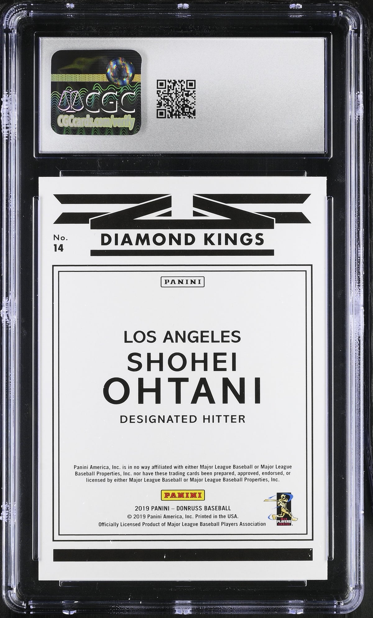 2019 Donruss Shohei Ohtani #14 CGC 9 Los Angeles Angels