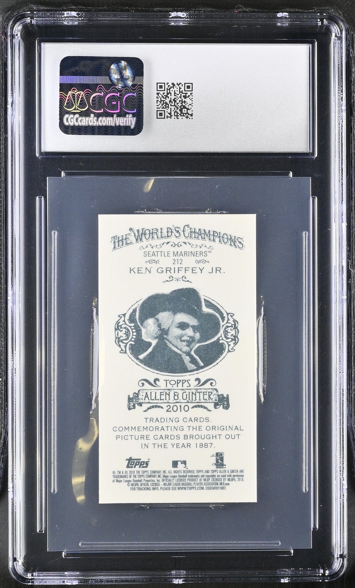 2010 Topps Allen & Ginter Ken Griffey Jr. A&G Back Mini #212 CGC 10 Mariners