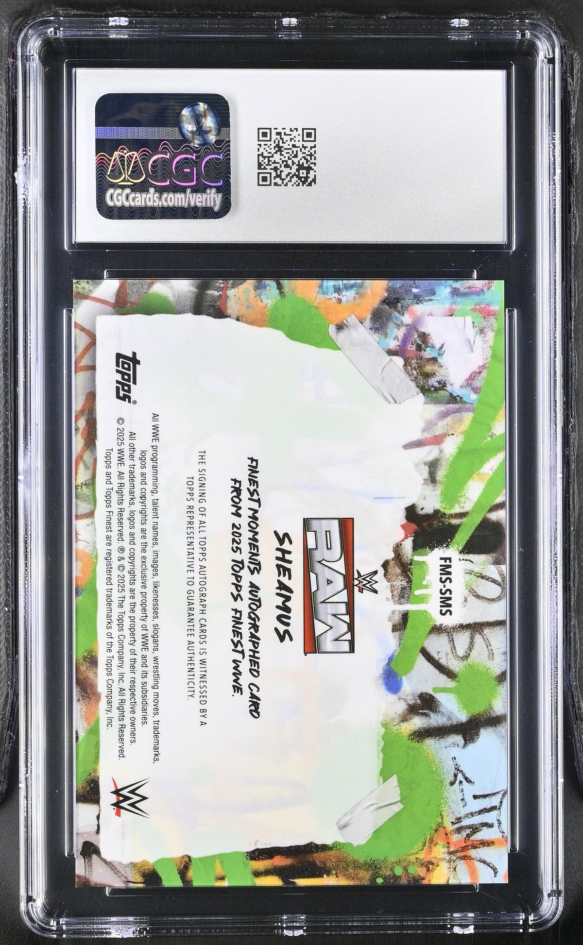 2025 Topps Finest WWE Sheamus Black /25 Finest Moments Auto #FMS-SMS CGC 10