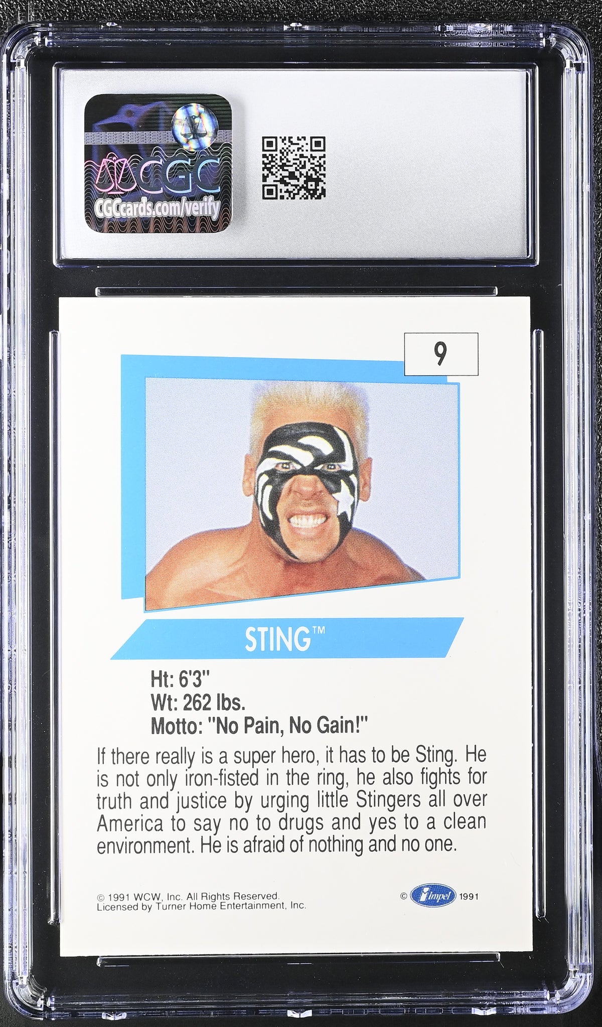 1991 Impel WCW Sting #9 CGC 9
