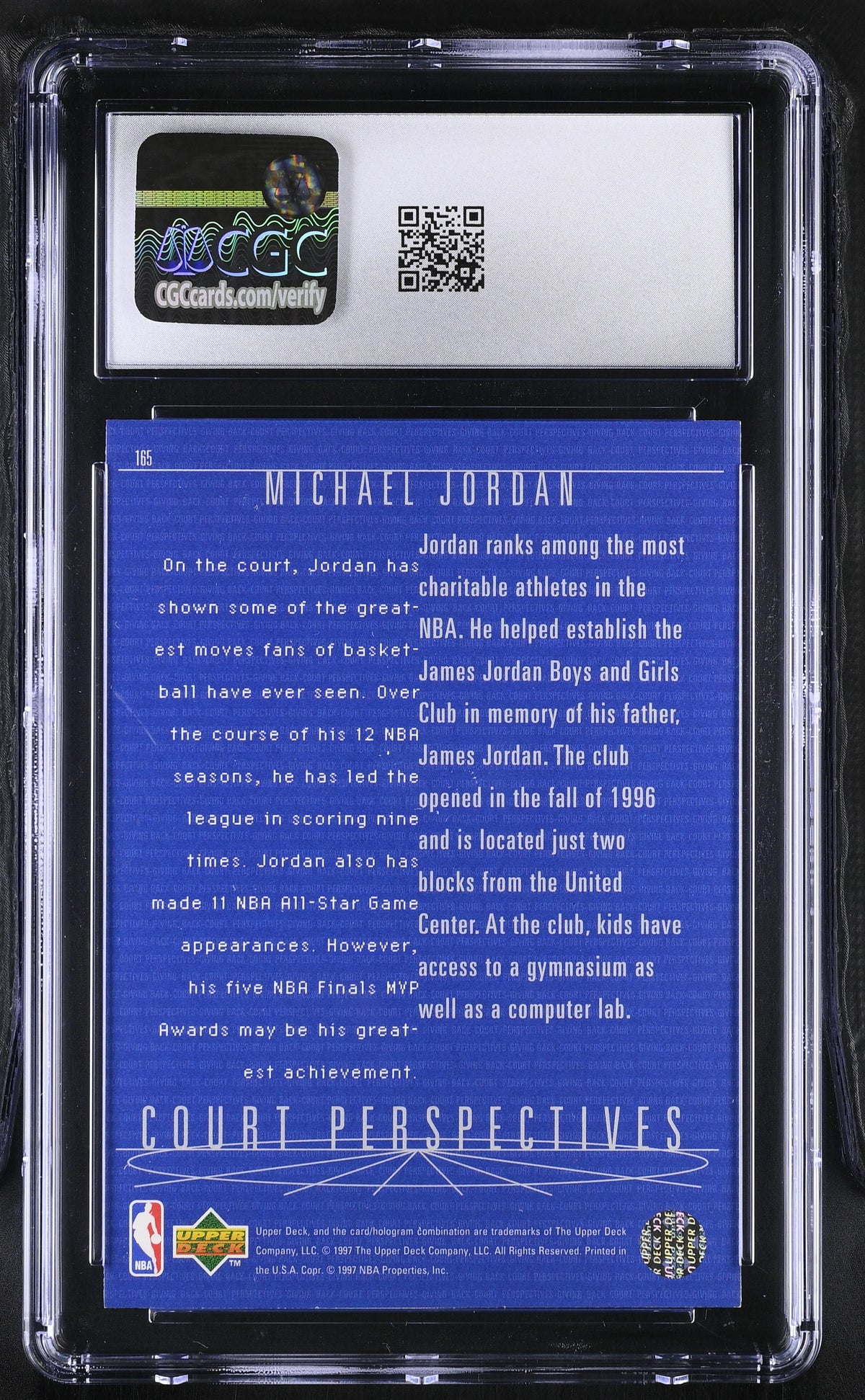 1997-98 Upper Deck Michael Jordan #165 CGC 10 Chicago Bulls