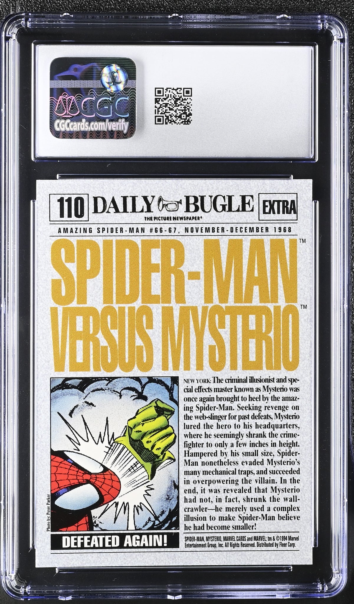 1994 Fleer Amazing Spider-Man Spider-Man Vs. Mysterio #110 CGC 10