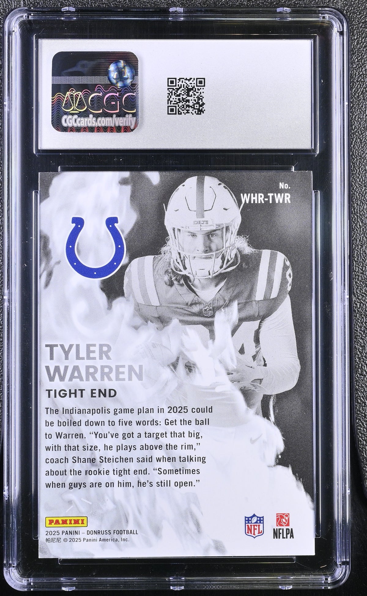 2025 Donruss Tyler Warren White Hot Rookies #WHR-TWR CGC 10