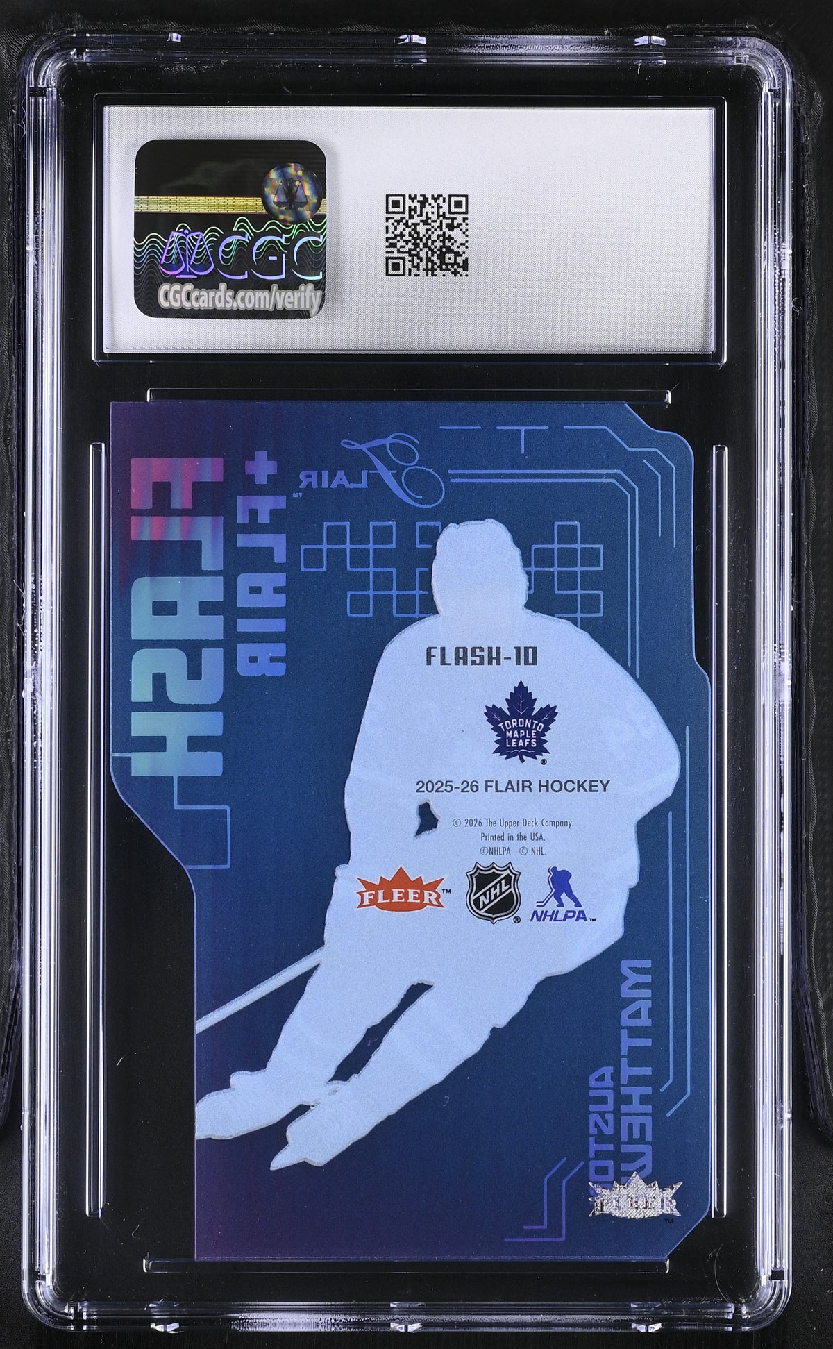 2025-26 Flair Auston Matthews Flash + Flair #FLASH-10 CGC 9 Toronto Maple Leafs