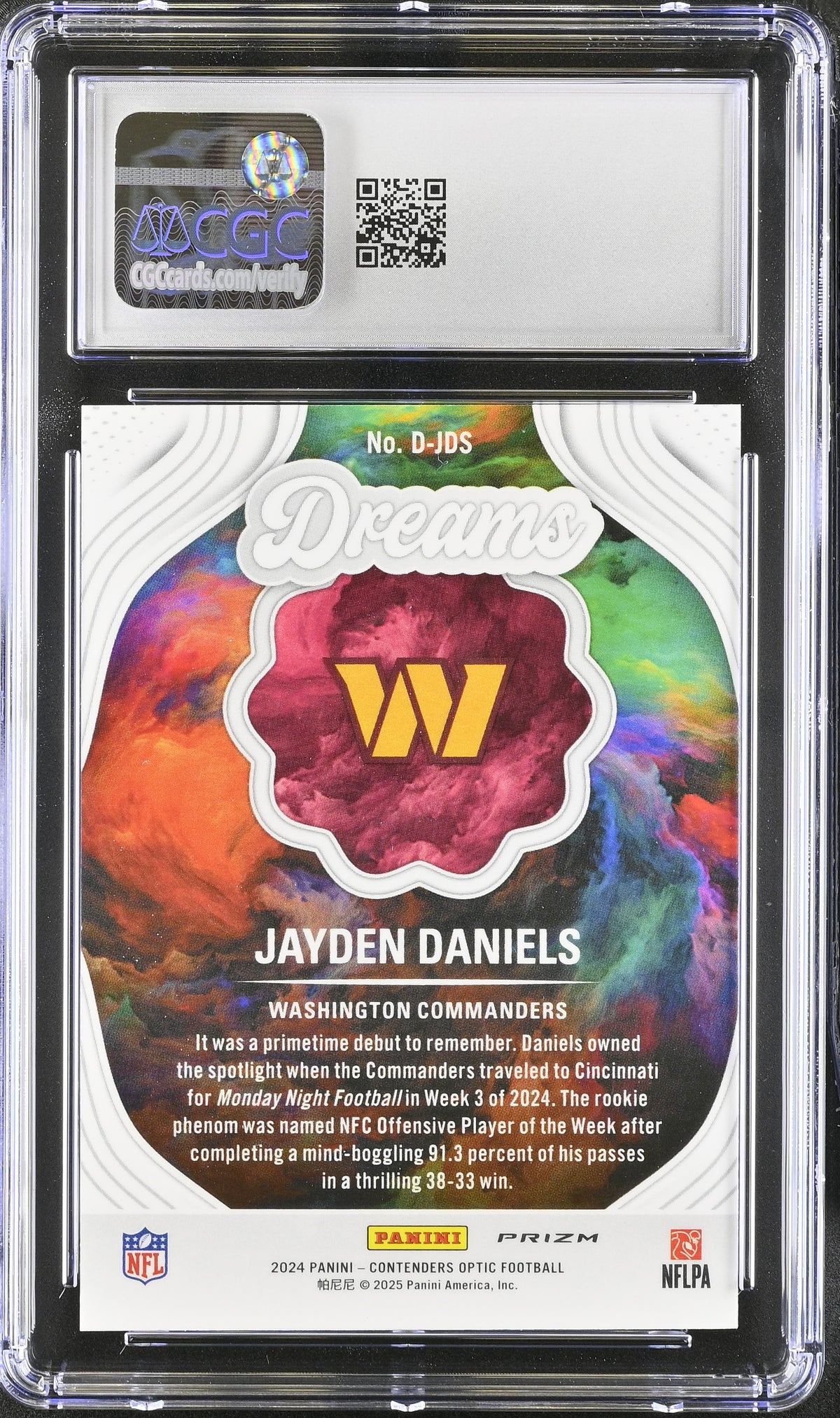 2024 Panini Contenders Optic Jayden Daniels Rookie Dreams #23 CGC 9 Commanders