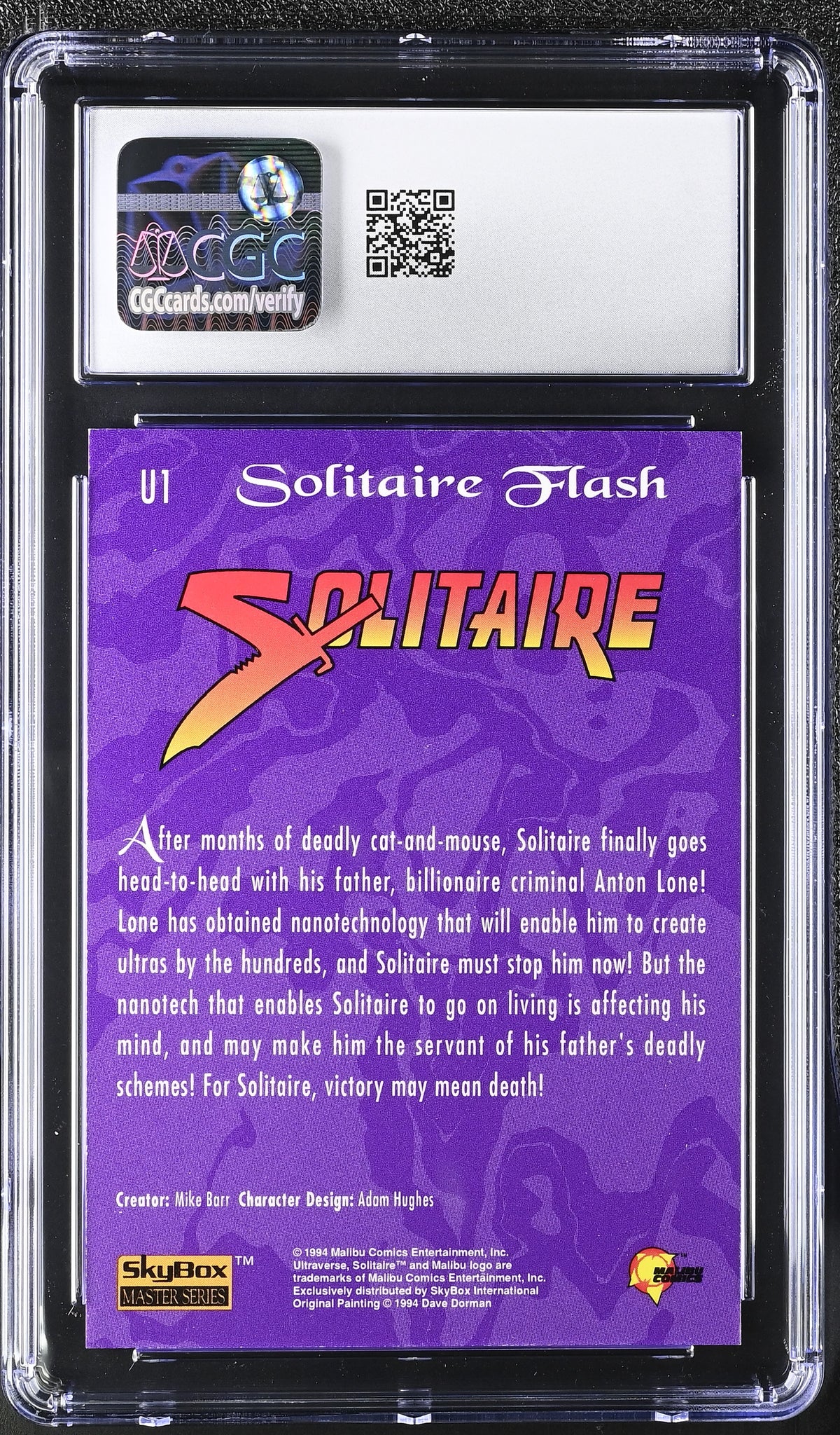 1994 Skybox Ultraverse Master Series Solitaire Flash UltraFlash Foil #U1 CGC 9.5