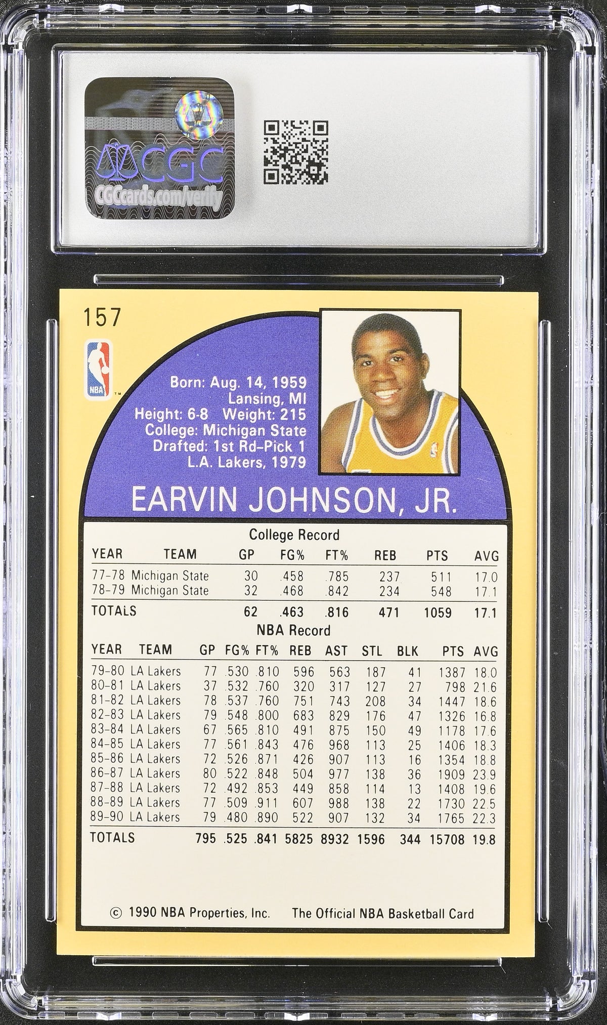 1990-91 Hoops Magic Johnson #157 CGC 9 Los Angeles Lakers