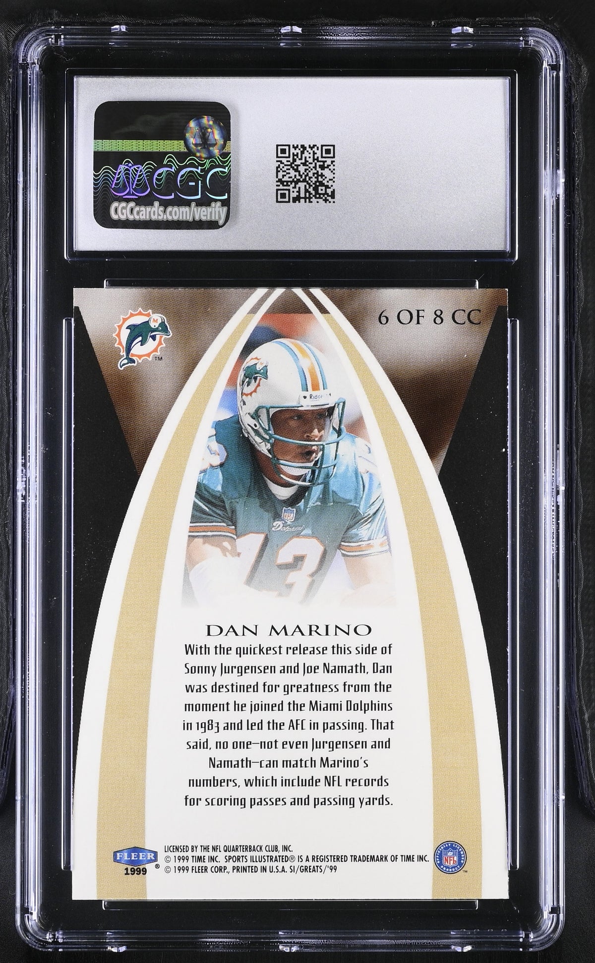1999 Fleer Sports Illustrated Dan Marino Canton Calling #6CC CGC 9.5 Dolphins