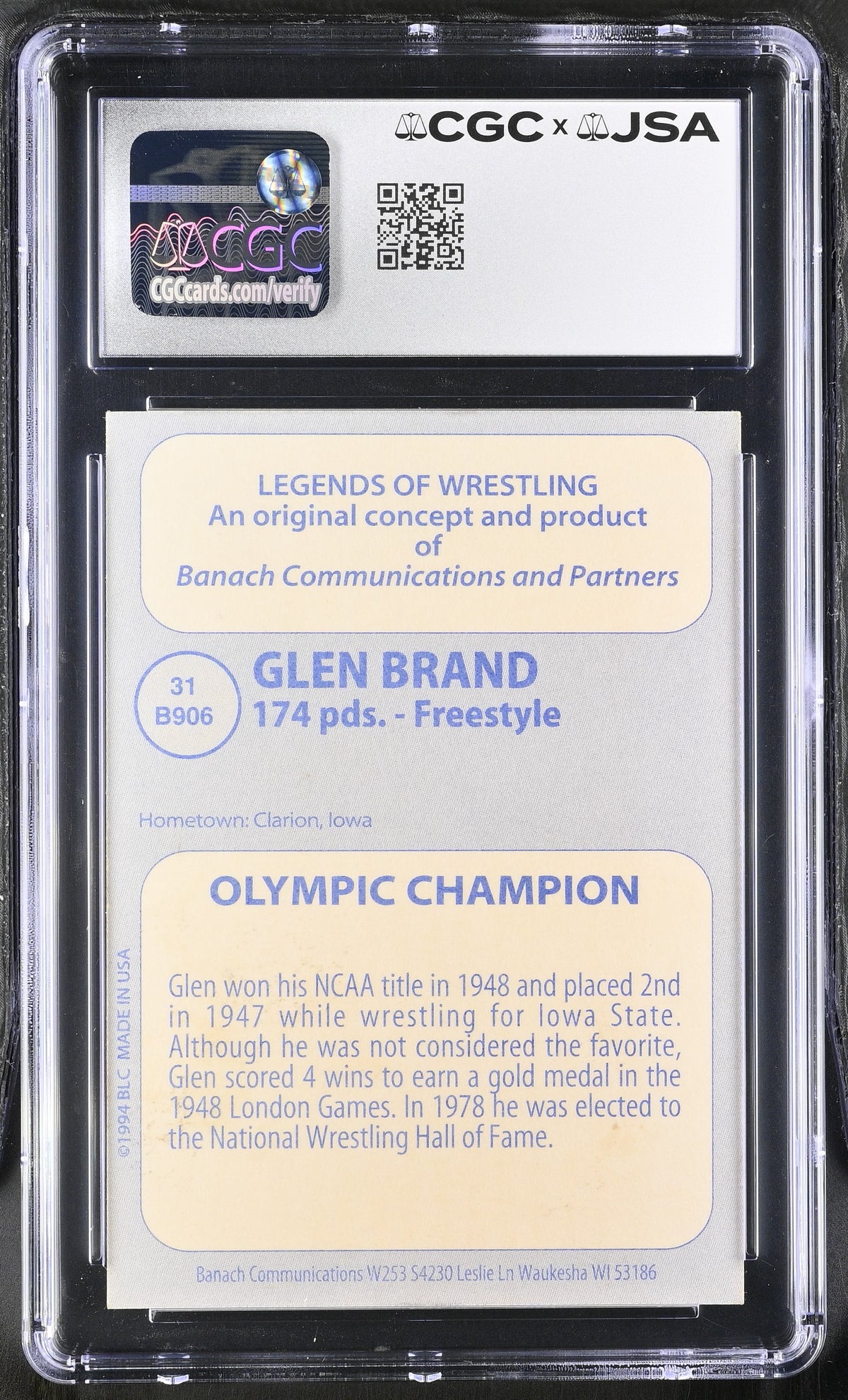 1994 Big League Cards Glen Brand #31 Auto Autograph CGC Authentic
