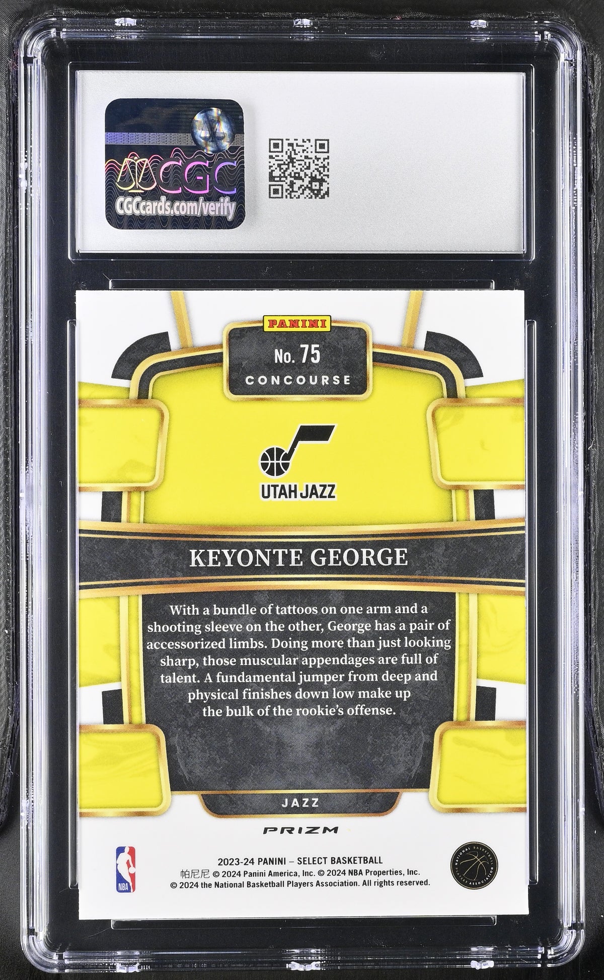 2023-24 Panini Select Keyonte George Blue Rookie Retail #75 CGC 10 Utah Jazz