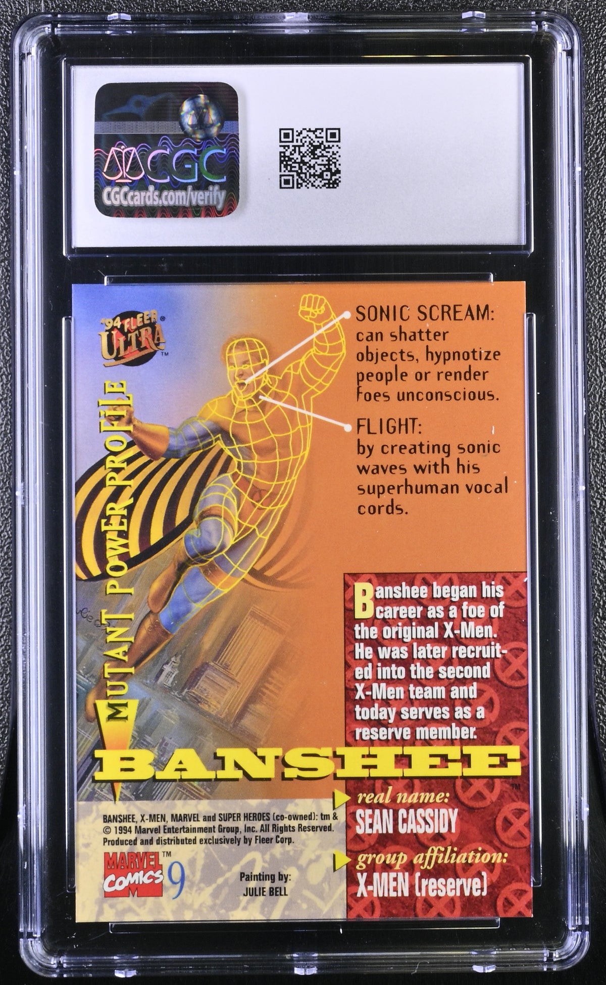 1994 Fleer Ultra X-Men Banshee #9 CGC 9.5