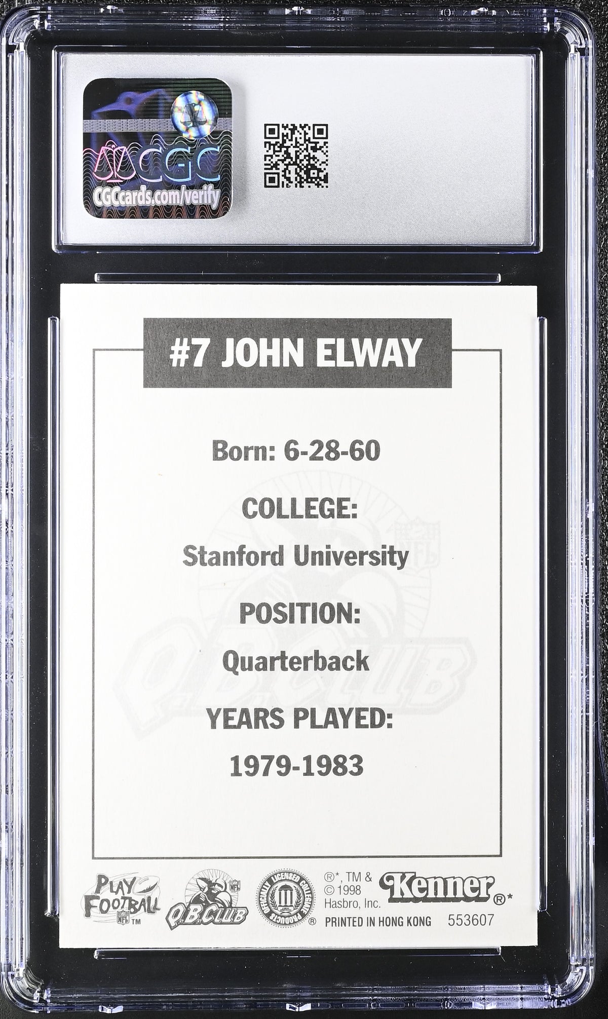 1998 Kenner Starting Lineup John Elway Classic Doubles CGC 9 Denver Broncos