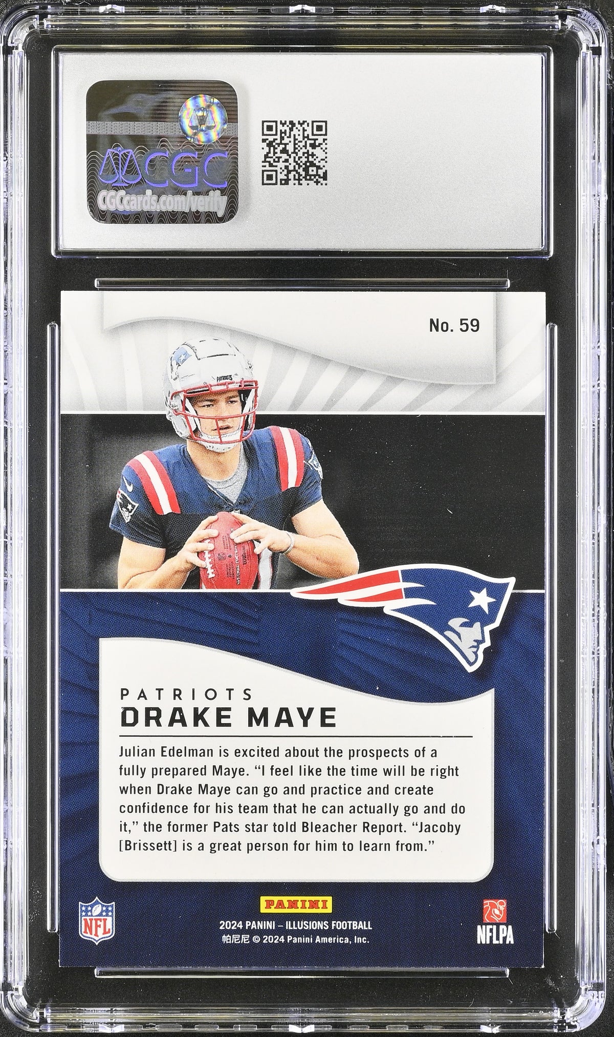 2024 Panini Illusions Drake Maye Emerald Rookie #59 CGC 9.5 New England Patriots
