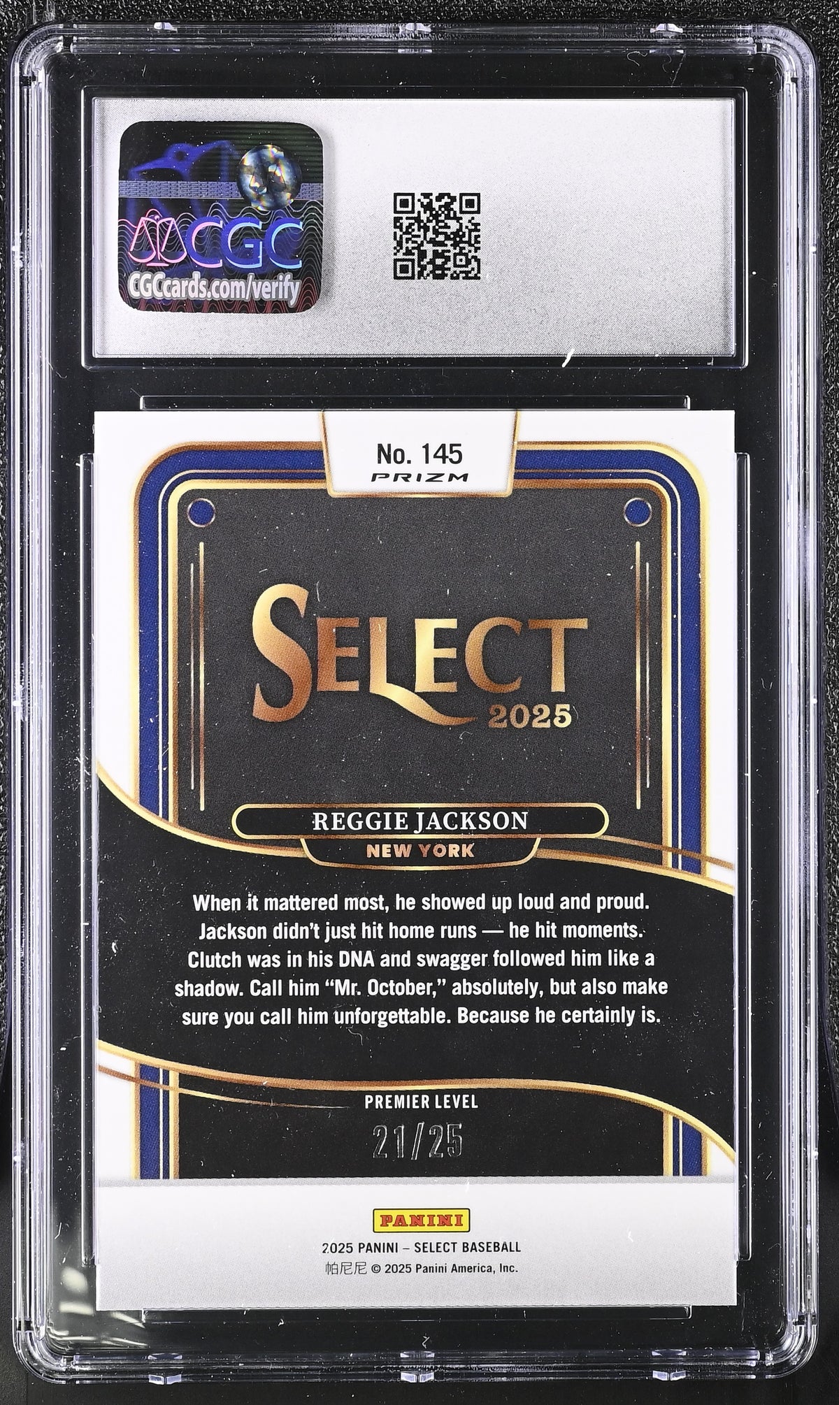 2025 Panini Select Reggie Jackson Tie-Dye /25 #145 CGC 9 New York Yankees