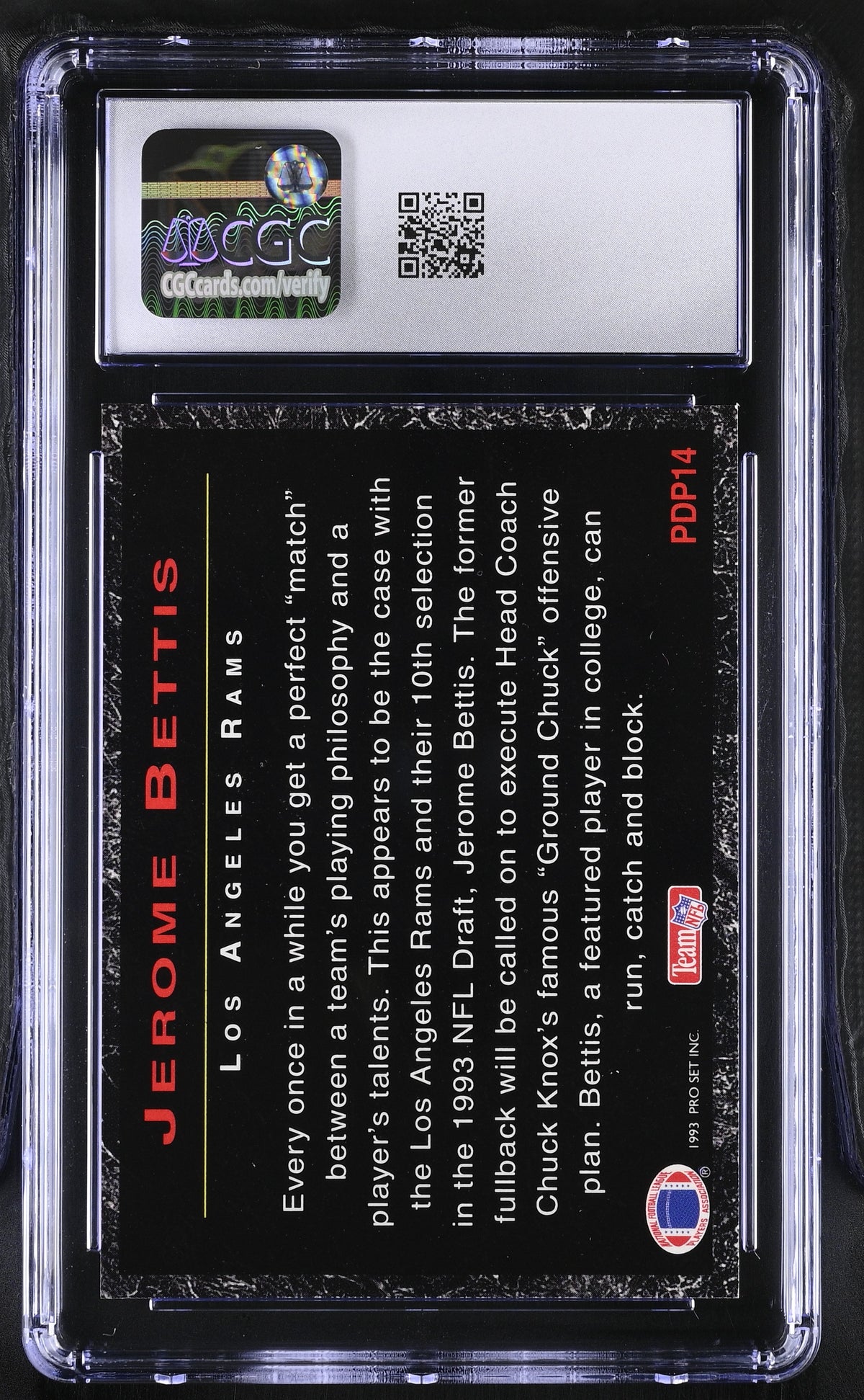 1993 Pro Set Power Jerome Bettis Rookie Power Draft Picks #PDP14 CGC 9.5 Rams