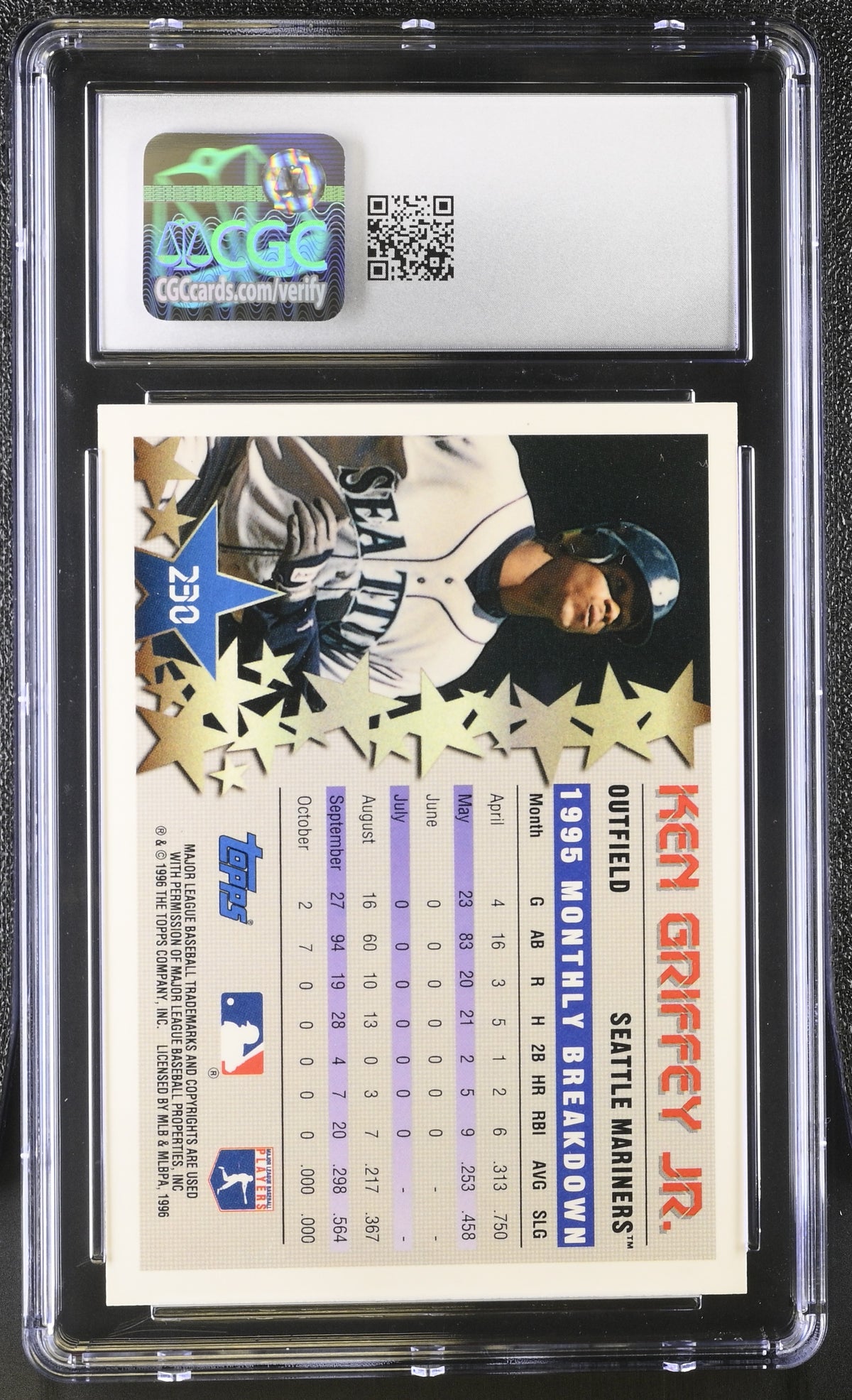 1996 Topps Ken Griffey Jr. #230 CGC 9 Seattle Mariners