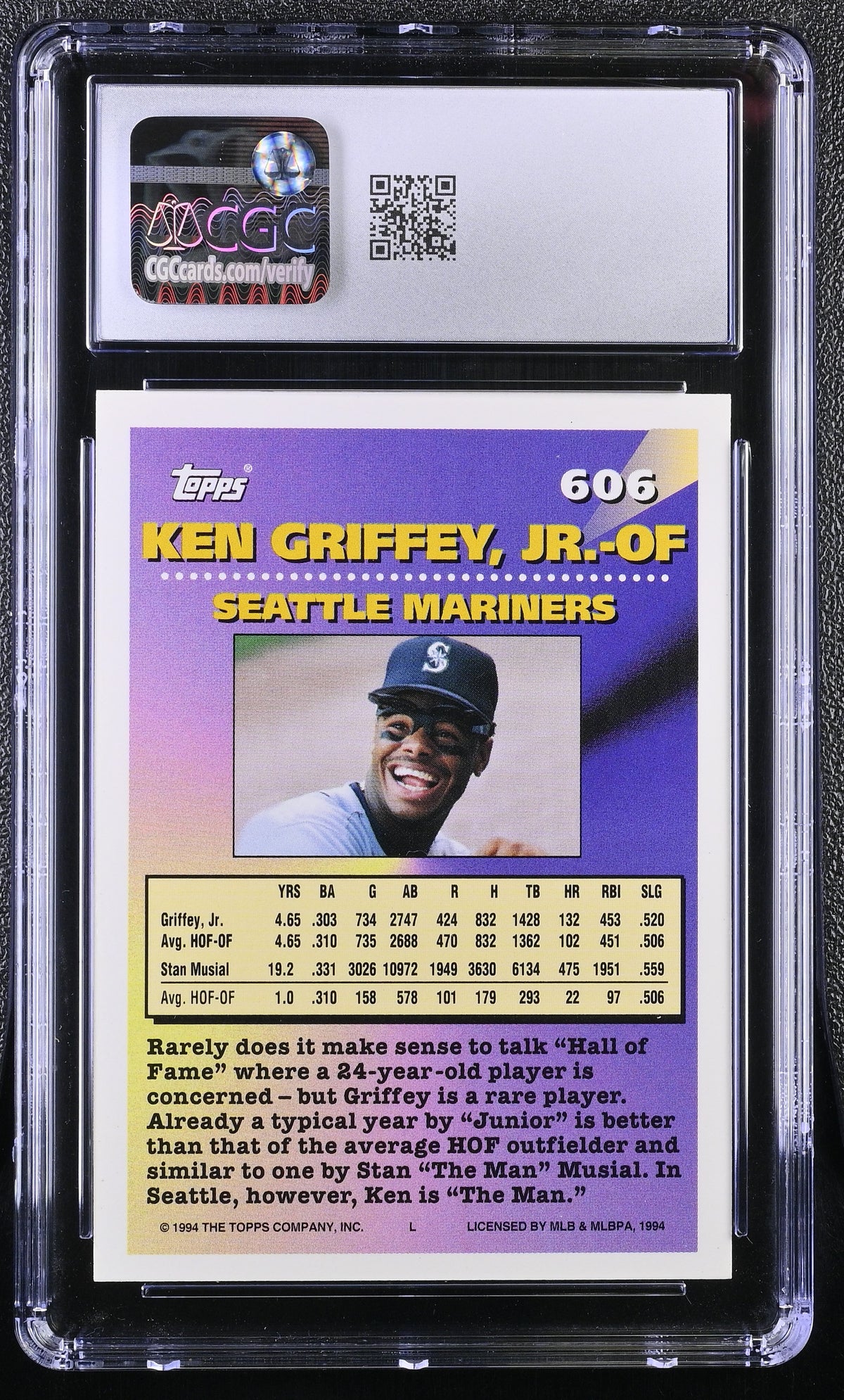 1994 Topps Ken Griffey Jr. #606 CGC 9.5 Seattle Mariners
