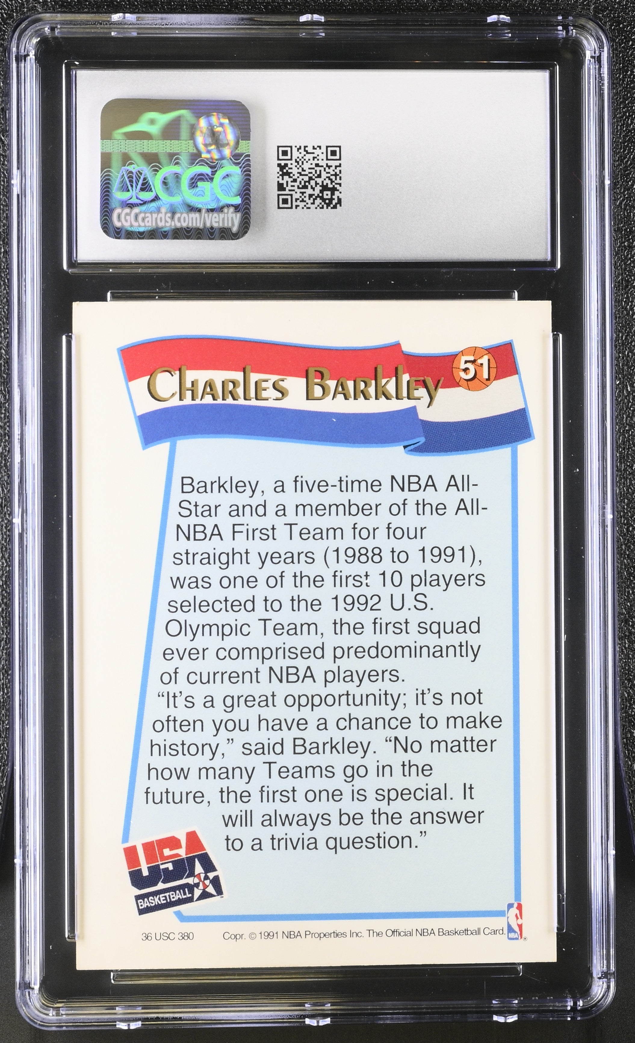 1991-92 Hoops Mcdonald's Charles Barkley #51 USA CGC 9