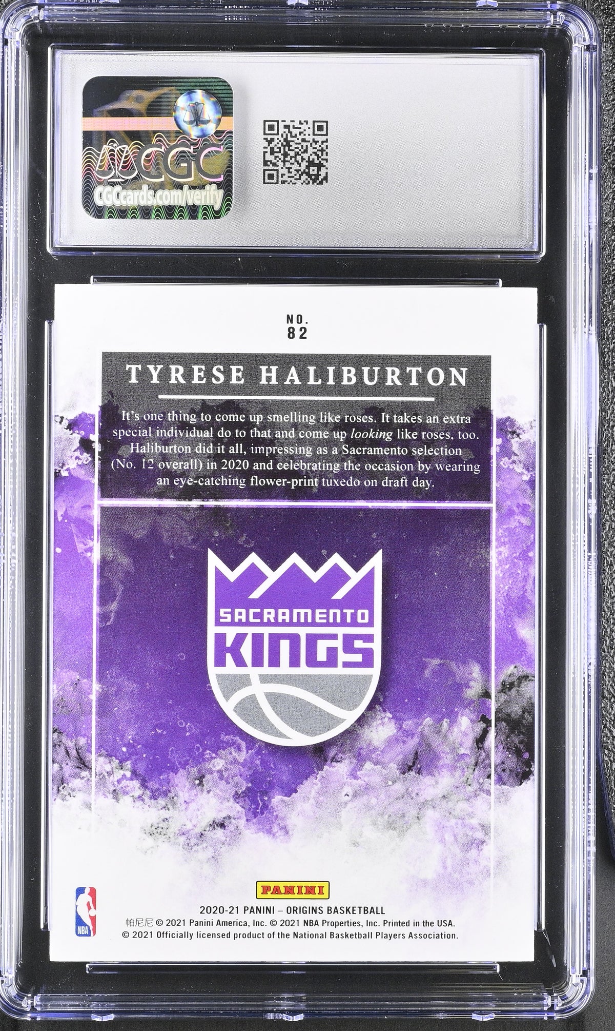 2020-21 Panini Origins Tyrese Haliburton Rookie #82 CGC 10 Sacramento Kings