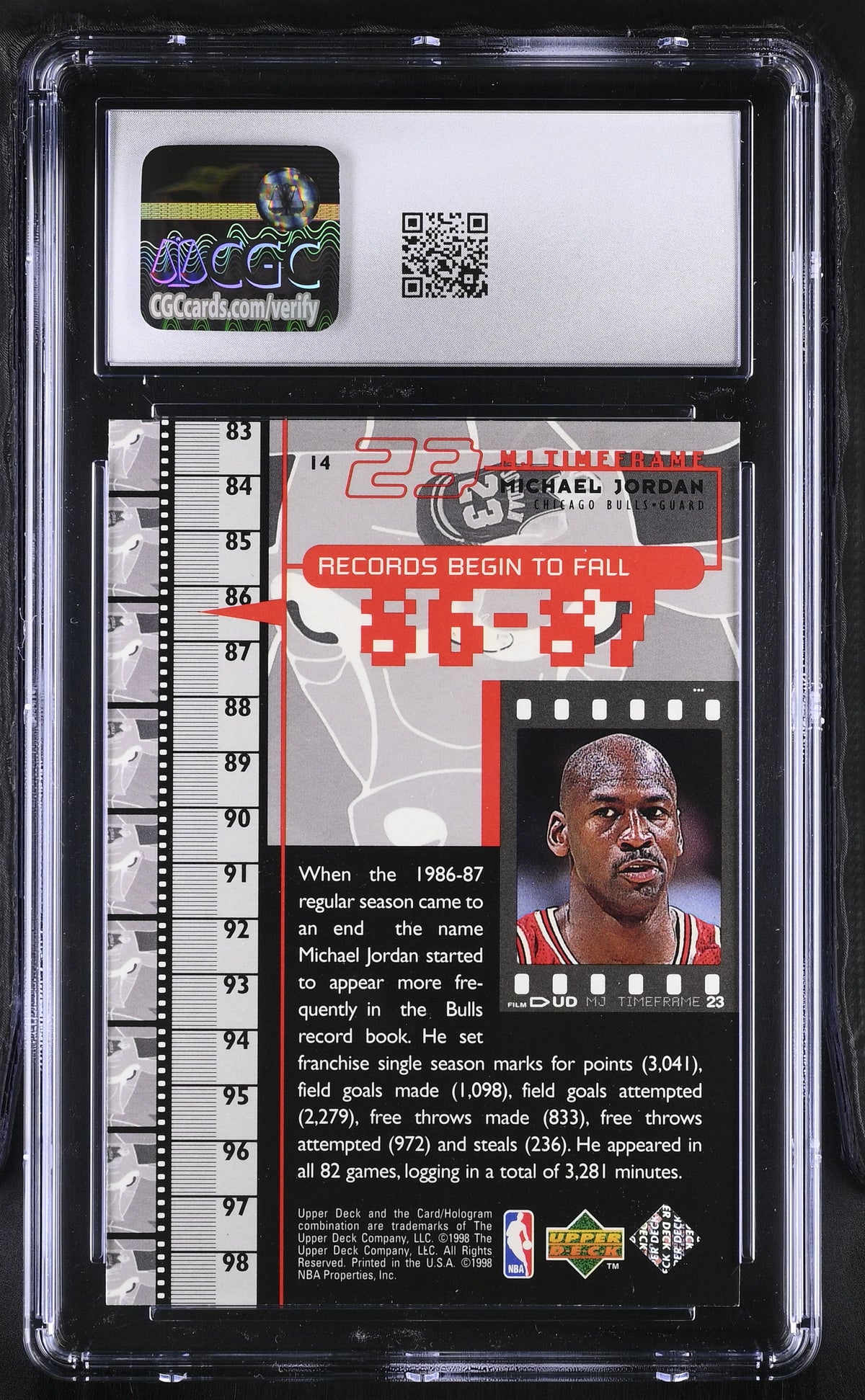 1998 Upper Deck MJ Living Legend Michael Jordan #14 CGC 9 Chicago Bulls