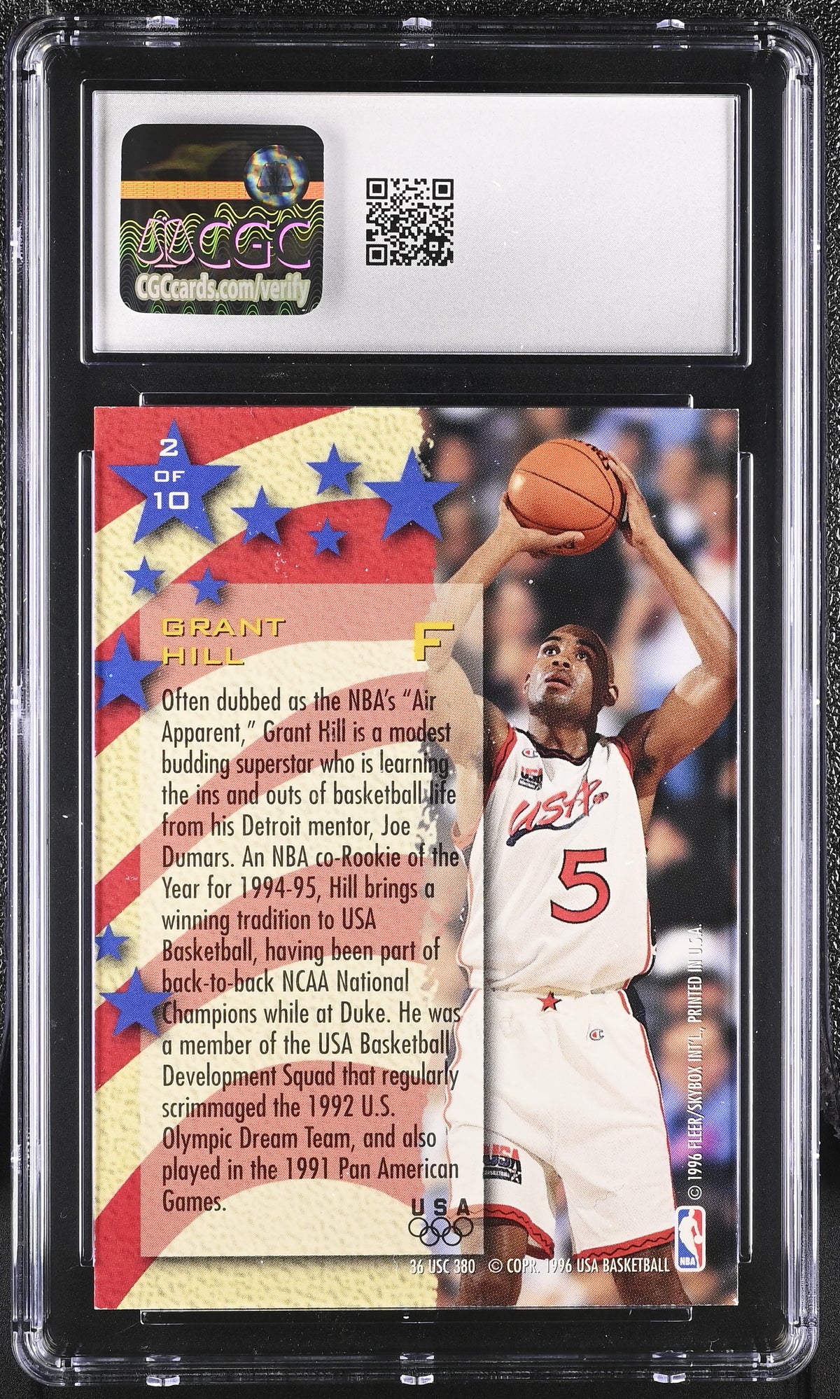 1995-96 Fleer Ultra Grant Hill USA Basketball #2 CGC 9.5 Detroit Pistons