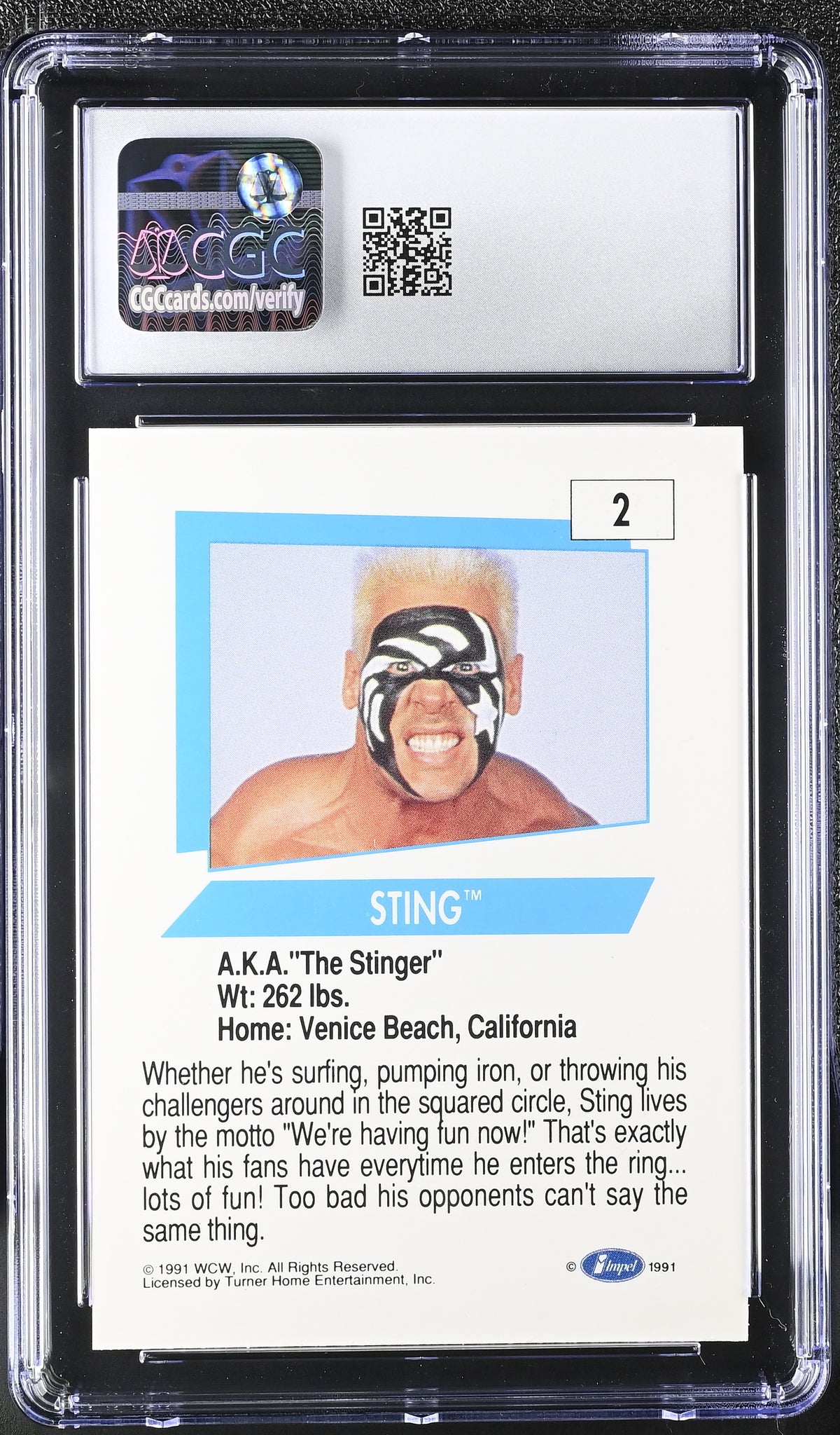 1991 Impel WCW Sting #2 CGC 9
