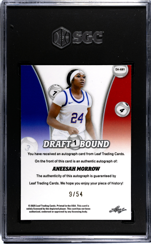 2025 Leaf Metal Aneesah Morrow Draft Bound Autograph 54 #DA-AM1 SGC 10