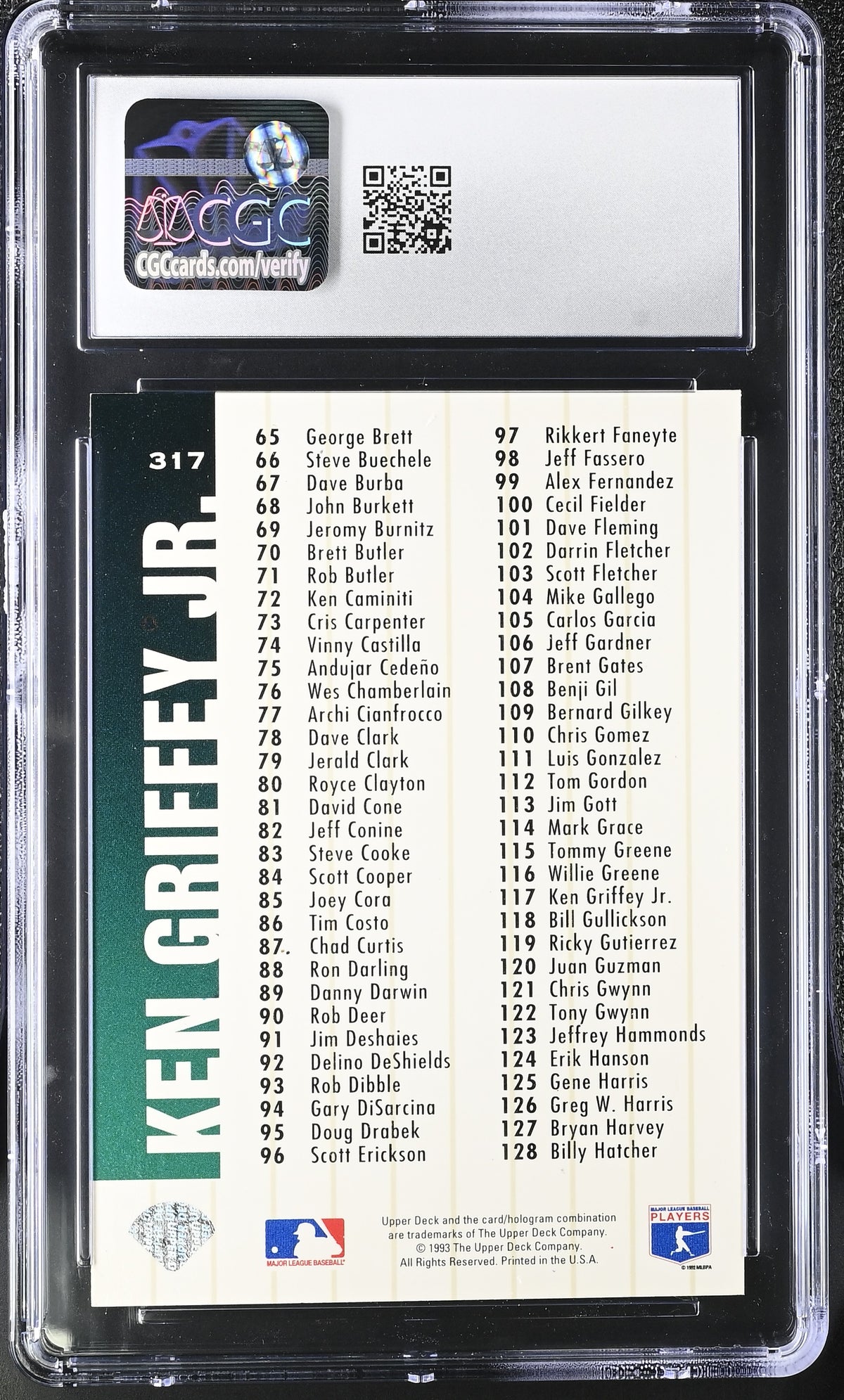 1993 Upper Deck Ken Griffey Jr. #317 CGC 9.5 Seattle Mariners