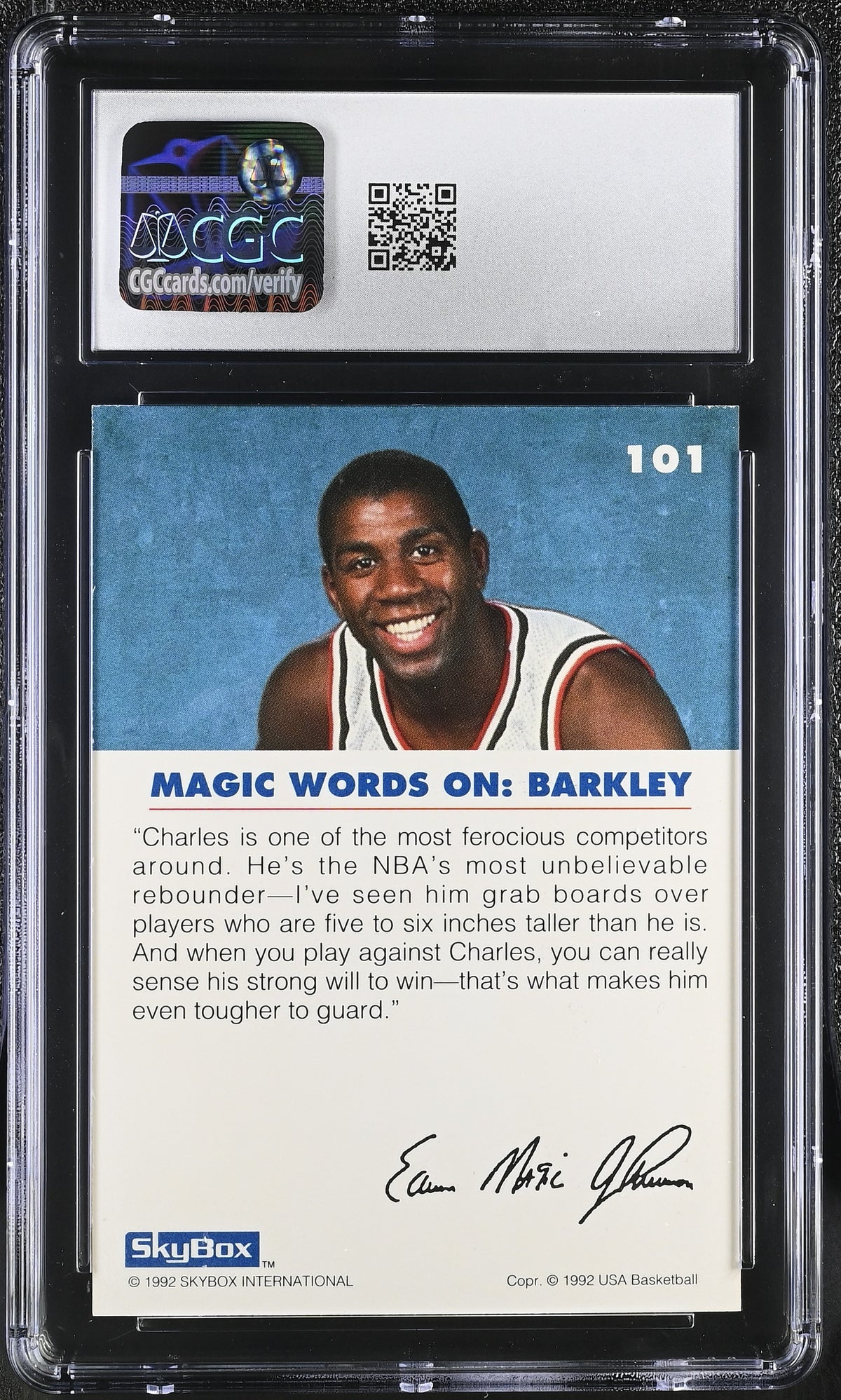 1992-93 Skybox Usa Magic on Barkley #101 CGC 9 Philadelphia 76ers