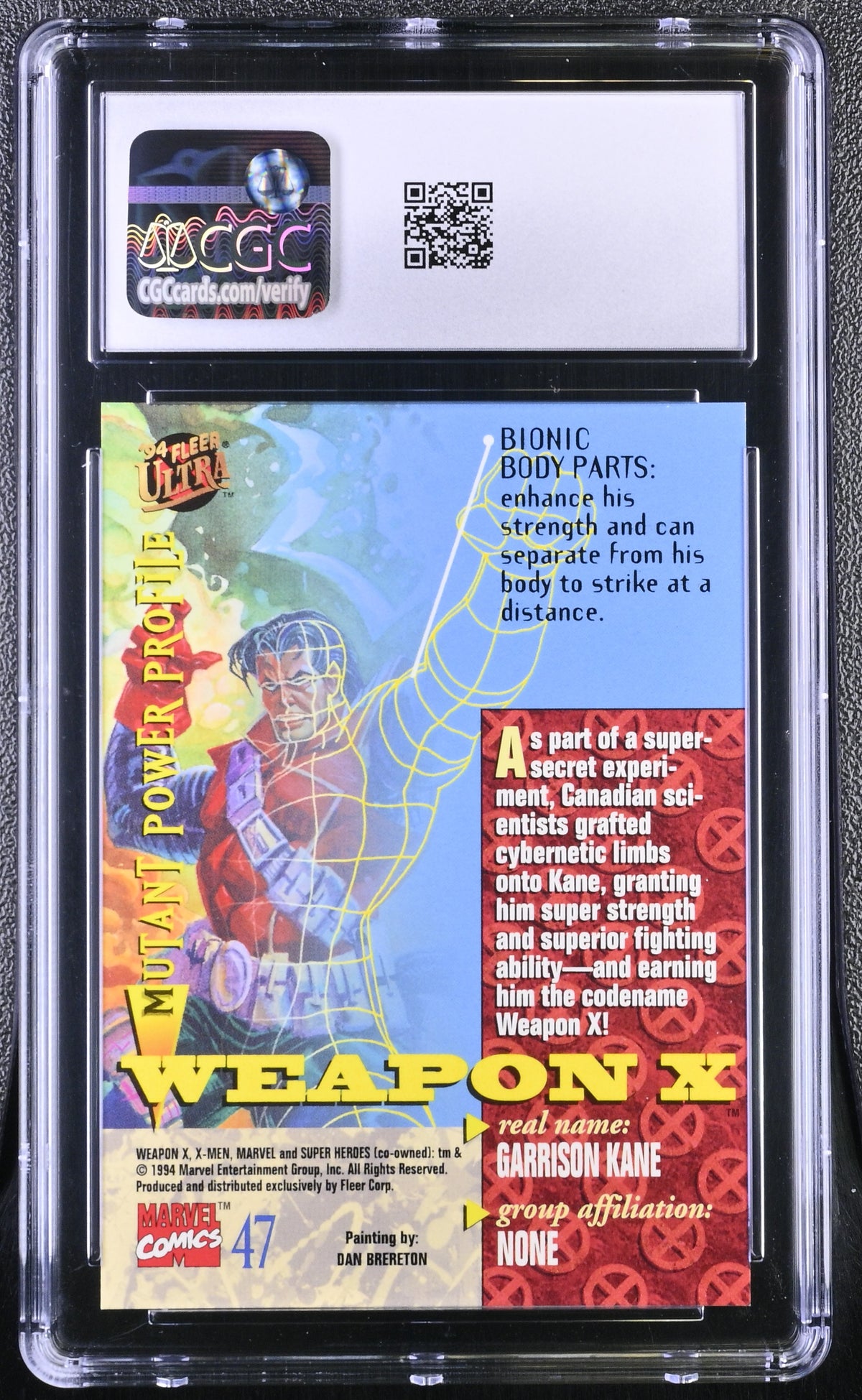 1994 Fleer Ultra X-Men Weapon X #47 CGC 9.5