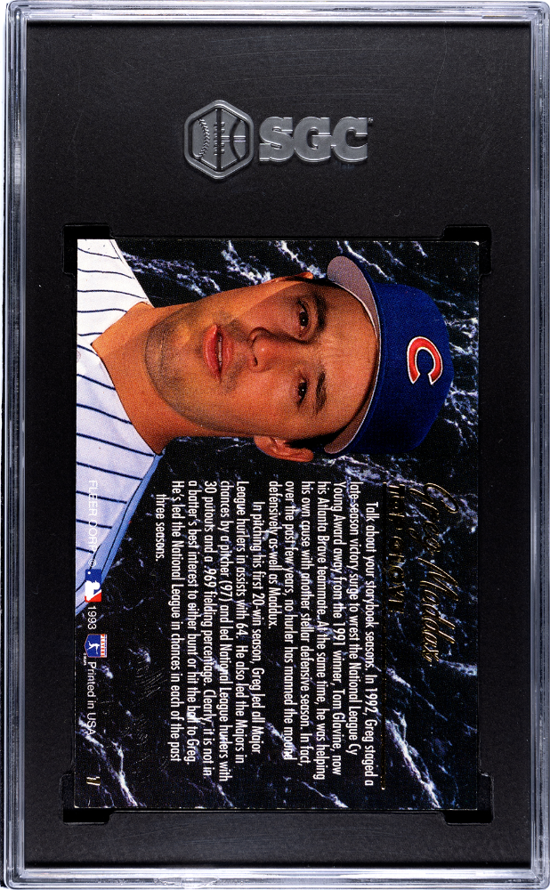 1993 Fleer Ultra Greg Maddux Top Glove #1 SGC 8