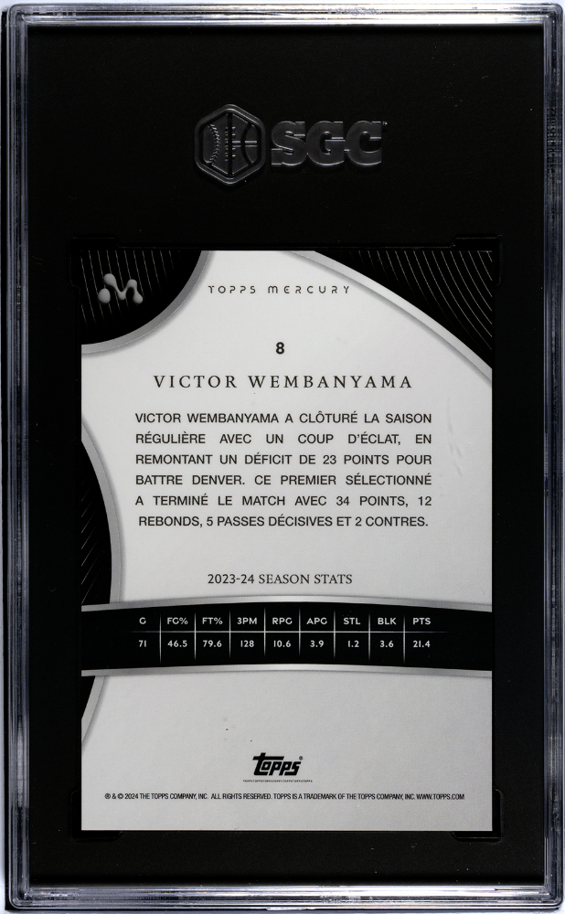 2023 Topps Mercury Victor Wembanyama #8 SGC 10 San Antonio Spurs