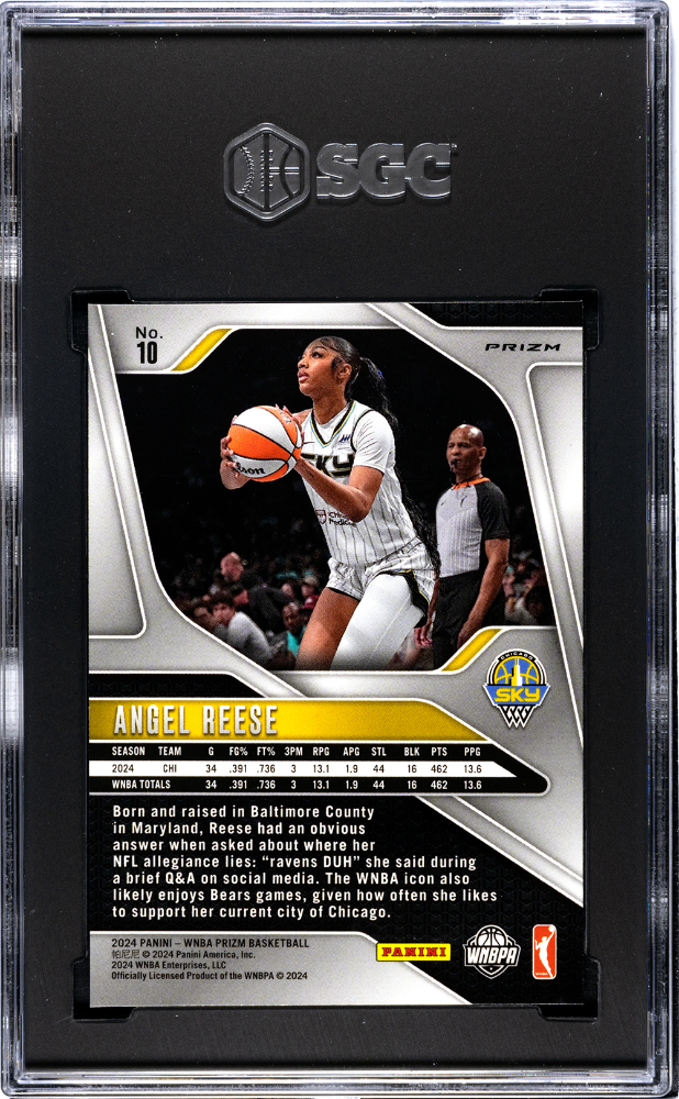 2024 Panini Prizm Wnba Angel Reese Blue Velocity Rookie #10 SGC 9.5 Chicago Sky