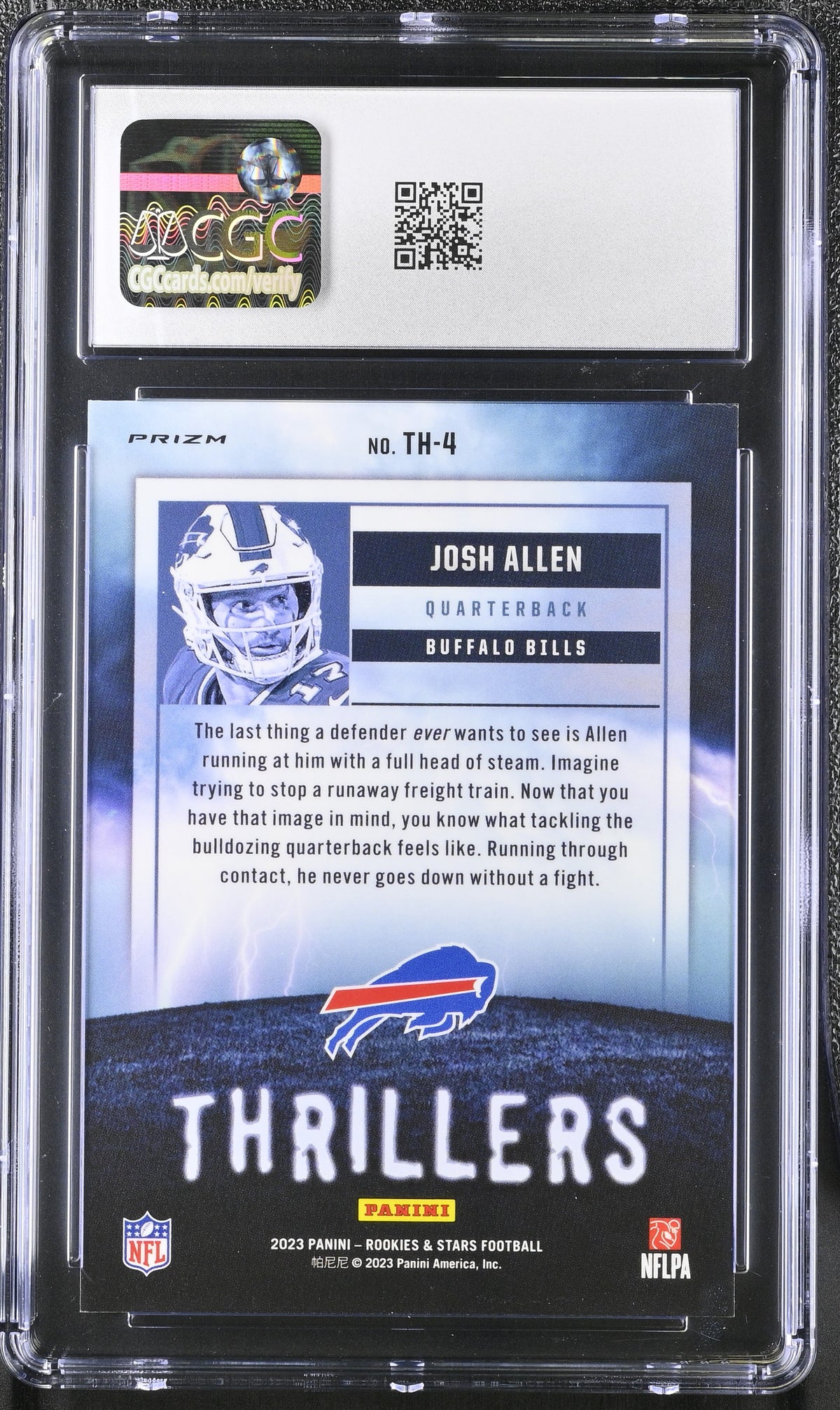 2023 Panini Rookies & Stars Josh Allen Red Plaid Thrillers #TH-4 CGC 10 Bills