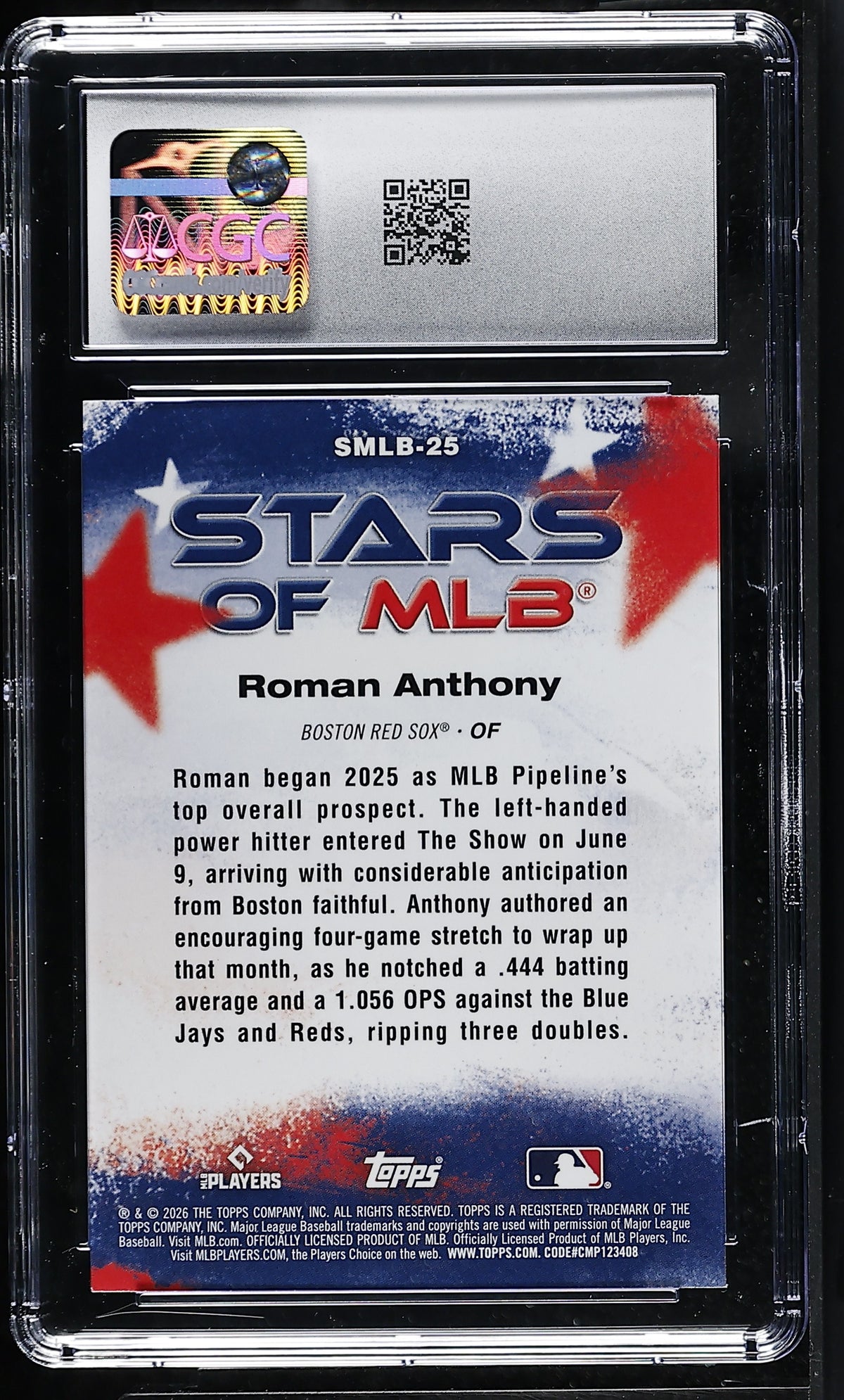 2026 Topps Roman Anthony Rookie Stars of MLB #SMLB-25 CGC 10 Boston Red Sox