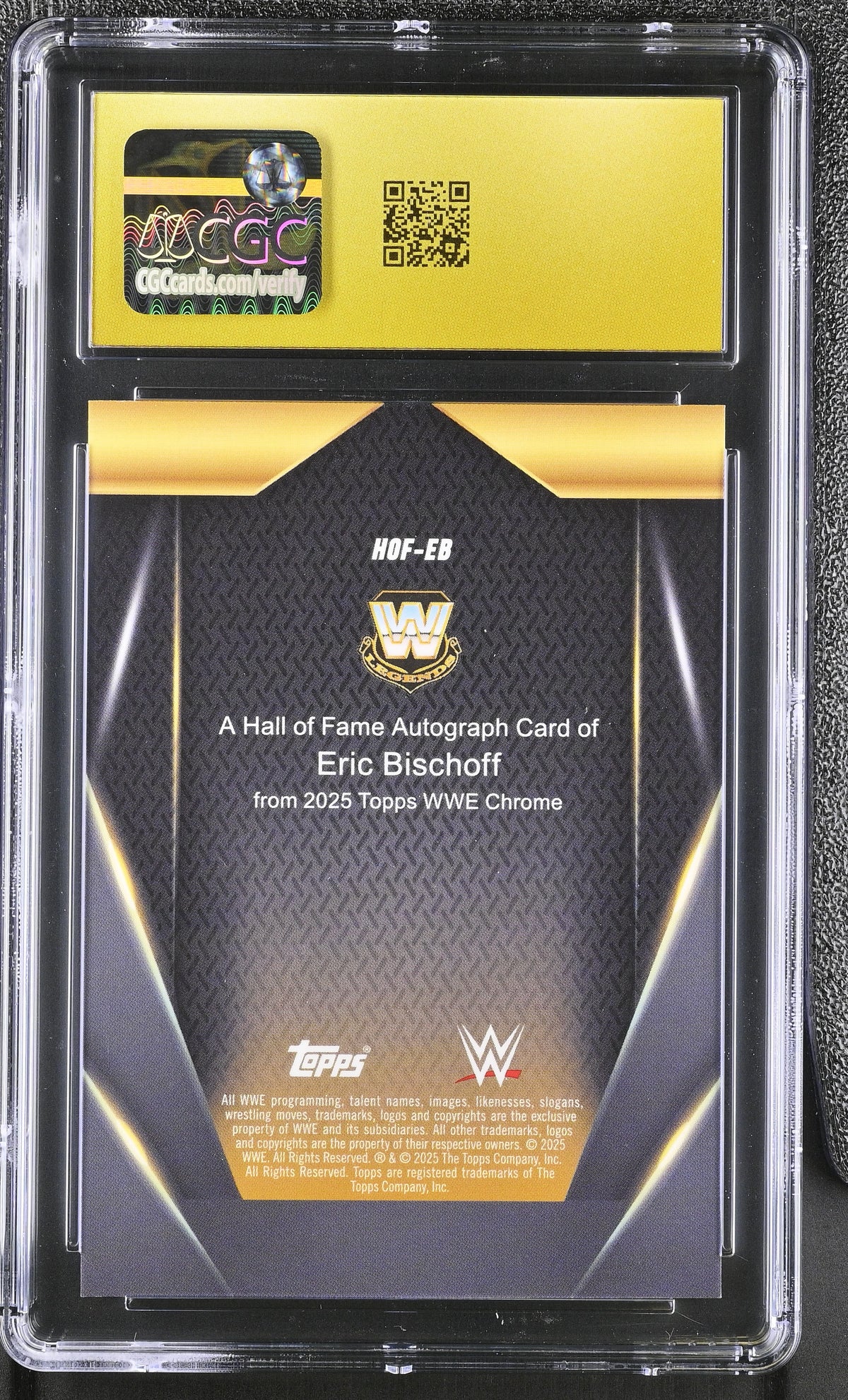 2025 Topps Chrome WWE Eric Bischoff Hall of Fame Autographs #HOF-EB CGC 10