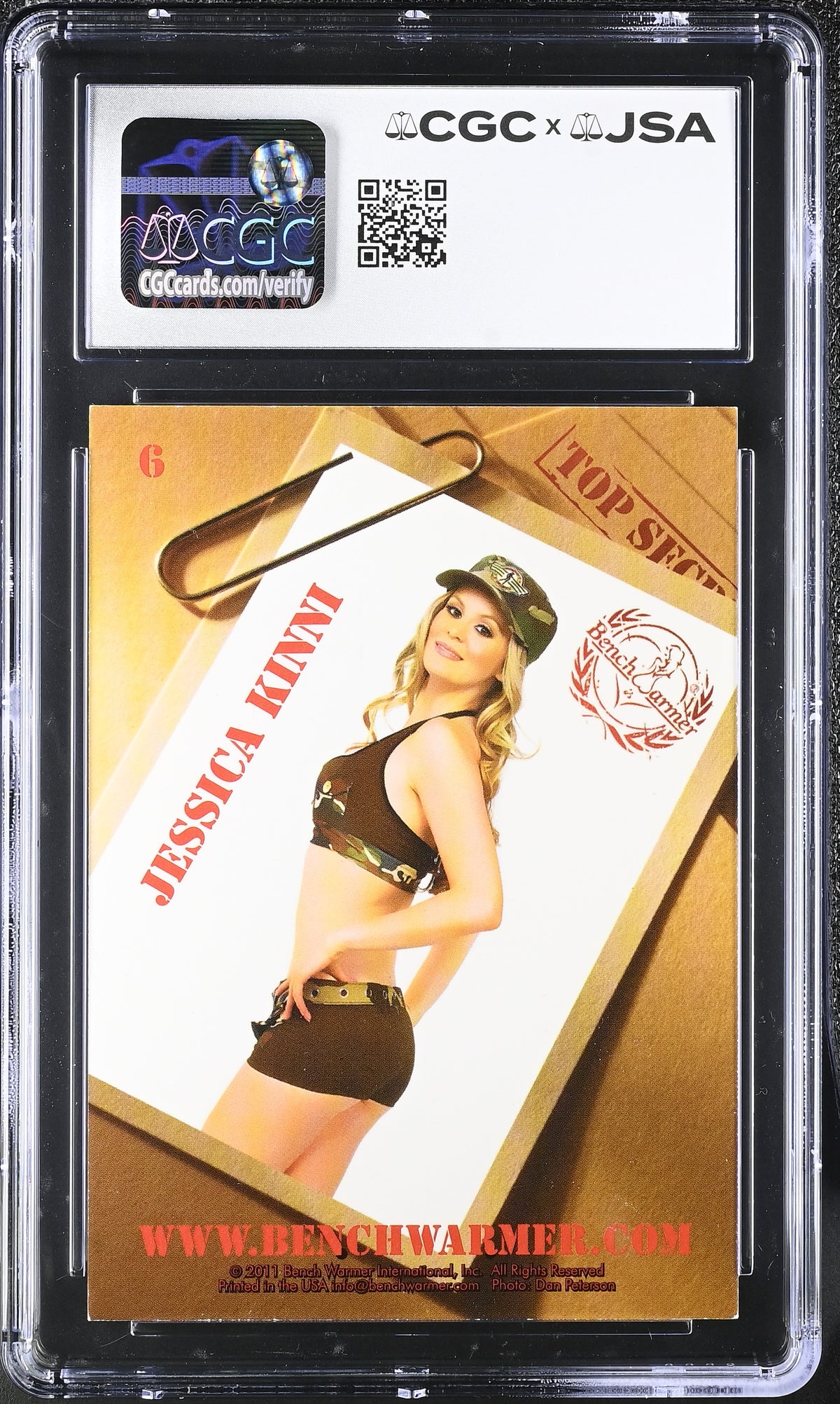 2011 Bench Warmer Limited Jessica Kinni Boot Camp Auto Autograph 6 CGC Authentic
