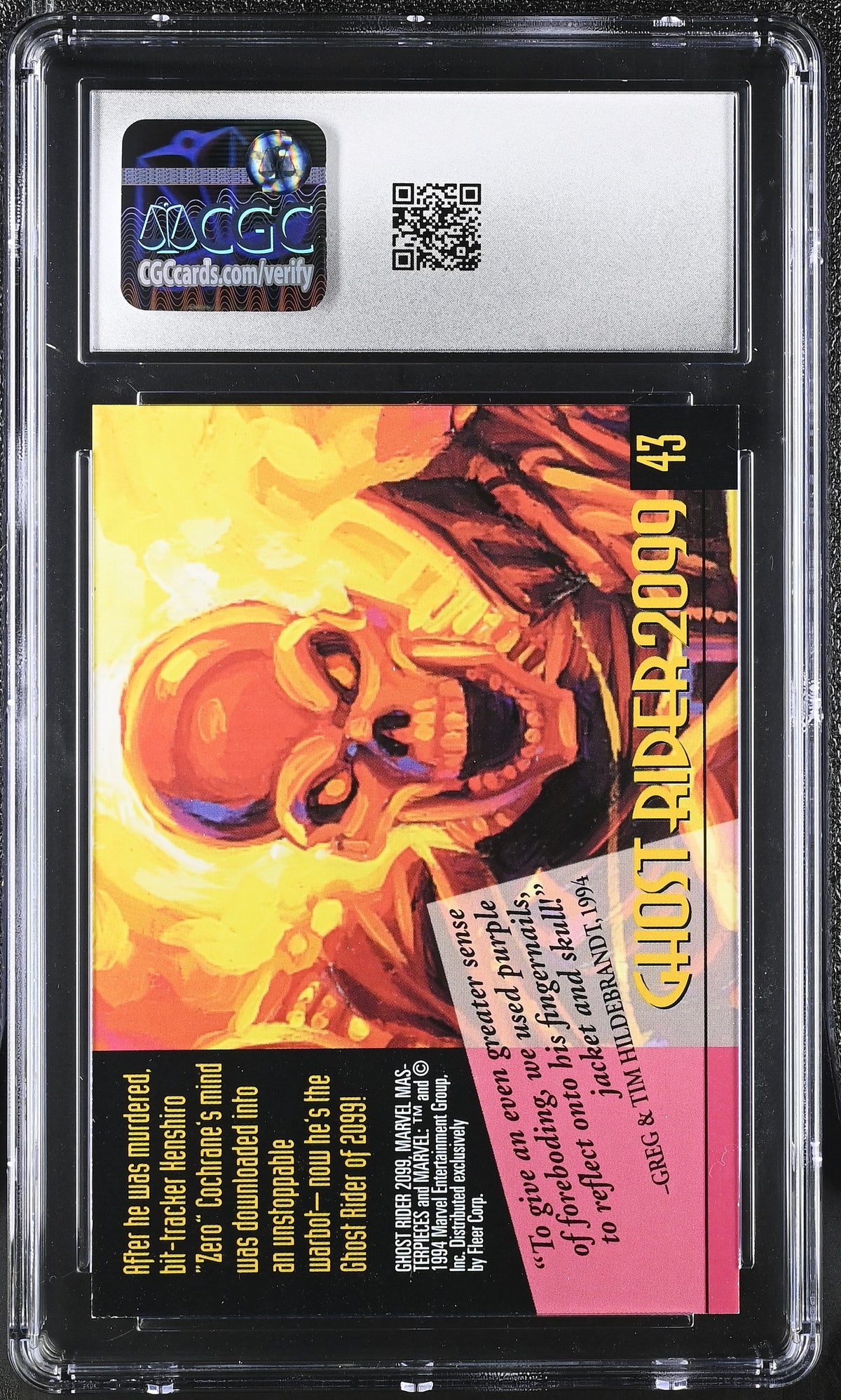 1994 Fleer Marvel Masterpieces Ghost Rider 2099 #43 CGC 9.5