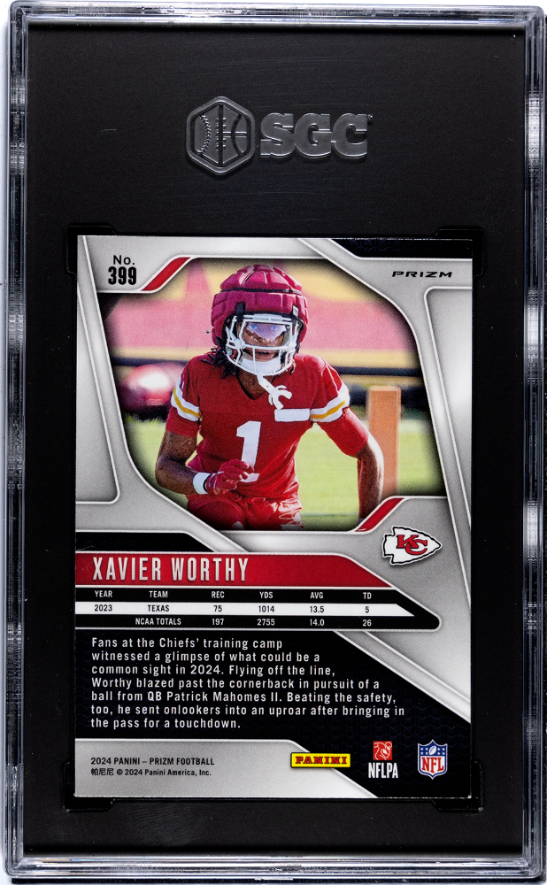 2024 Panini Prizm Xavier Worthy Silver Rookie #399 SGC 9.5 Kansas City Chiefs