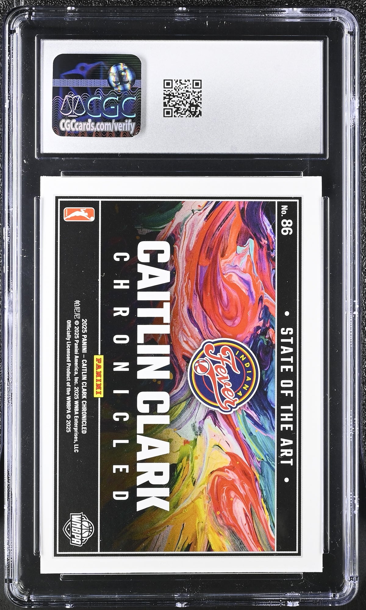 2025 Panini Caitlin Clark Chronicled Red Cracked Ice Rookie #86 CGC 9 Fever