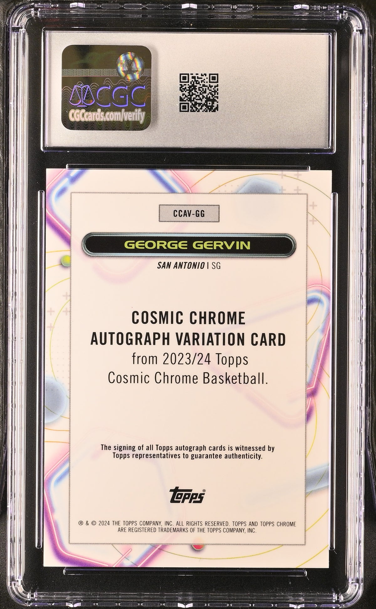 2023-24 Topps Cosmic Chrome George Gervin SuperFractor Autograph 1/1 CGC 10