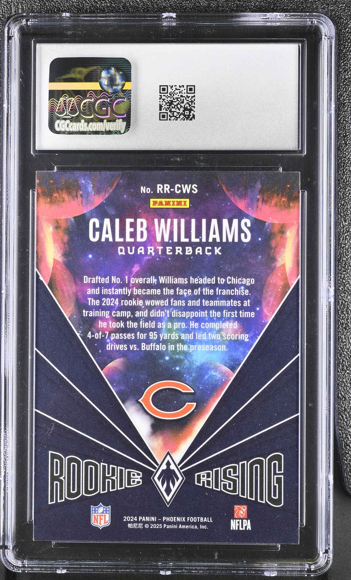 2024 Panini Phoenix Caleb Williams Rookie Rising #RR-CWS CGC 9.5 Chicago Bears