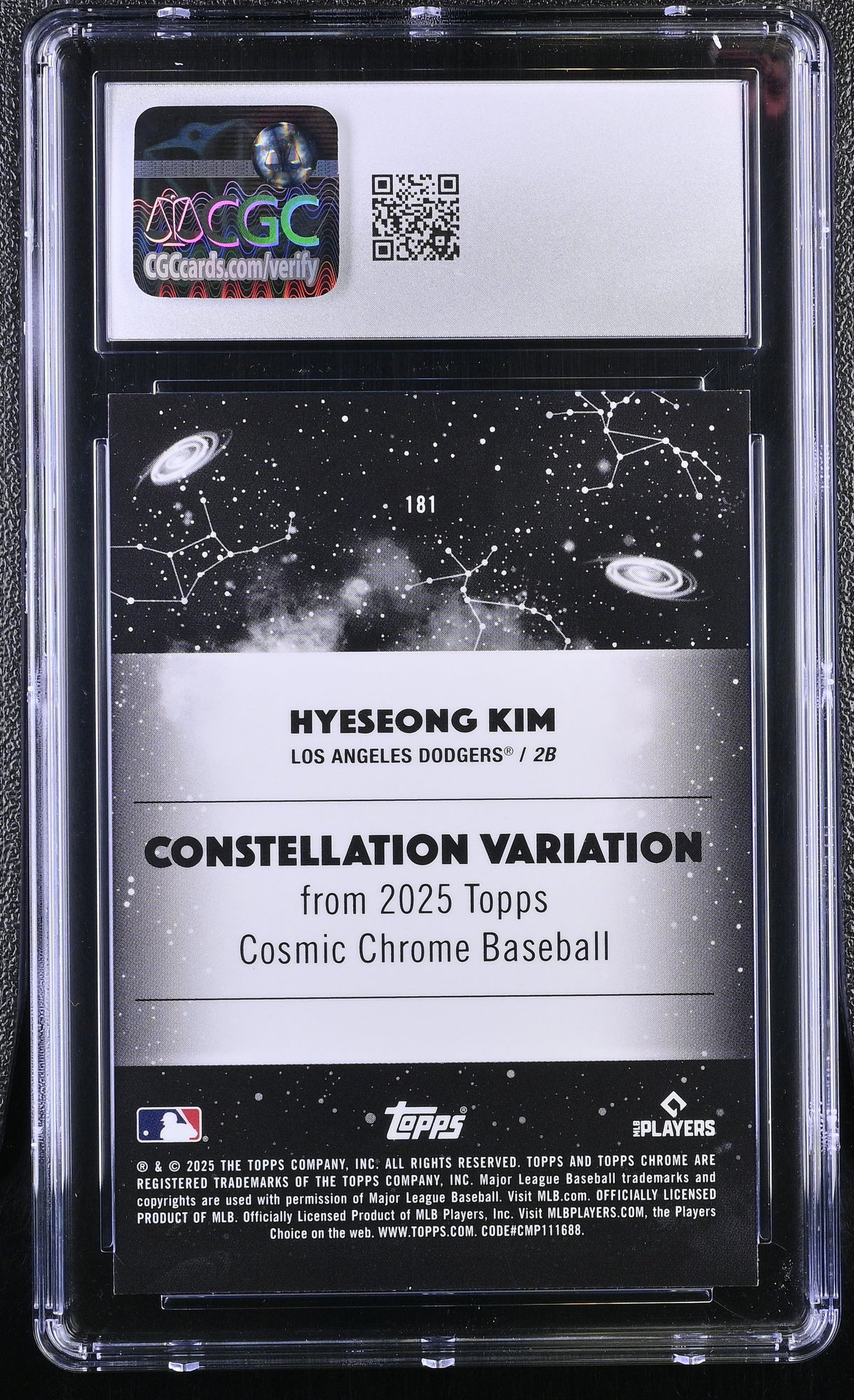 2025 Topps Cosmic Chrome Hyeseong Kim Constellation Rookie #181 CGC 9 Dodgers