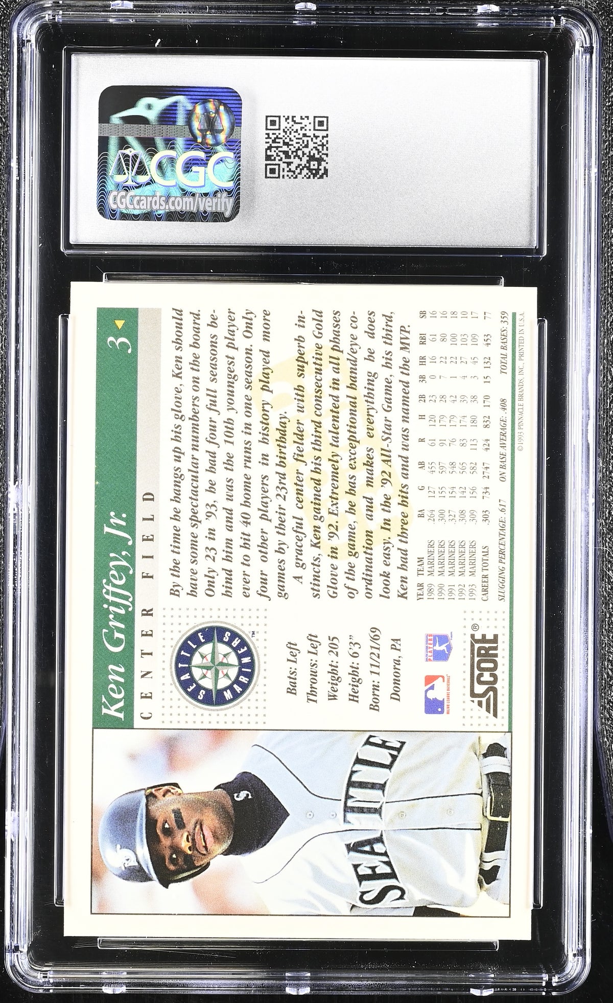 1994 Score Ken Griffey Jr. Gold Rush #3 CGC 9 Seattle Mariners