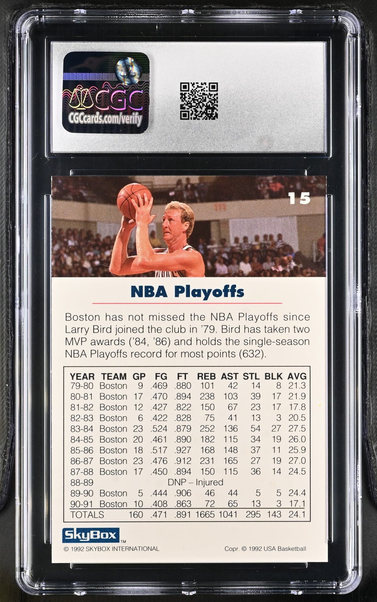 1992-93 Skybox Usa Larry Bird #15 CGC 9.5 Boston Celtics