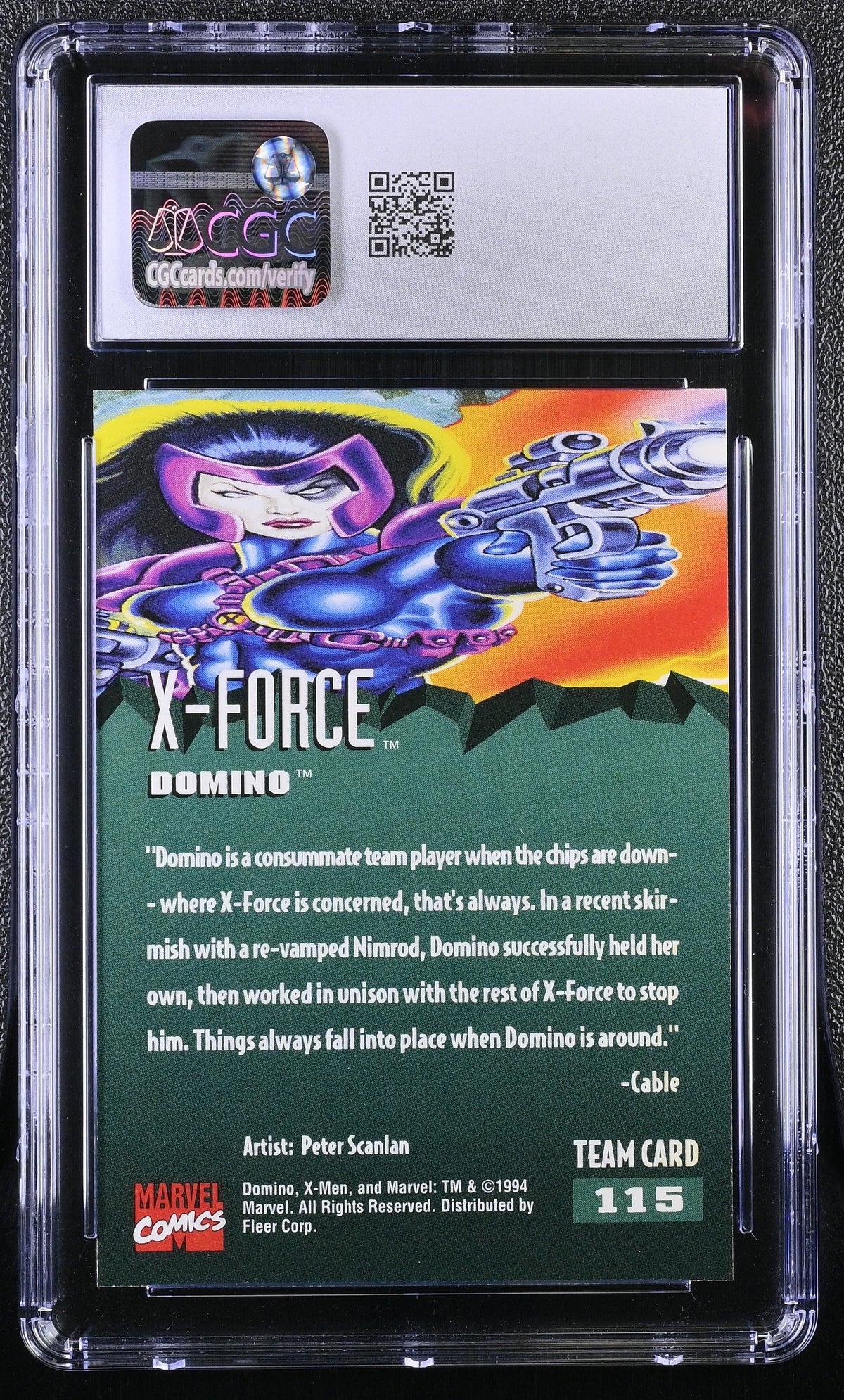 1994 Fleer Ultra X-Men '95 Domino #115 CGC 9.5