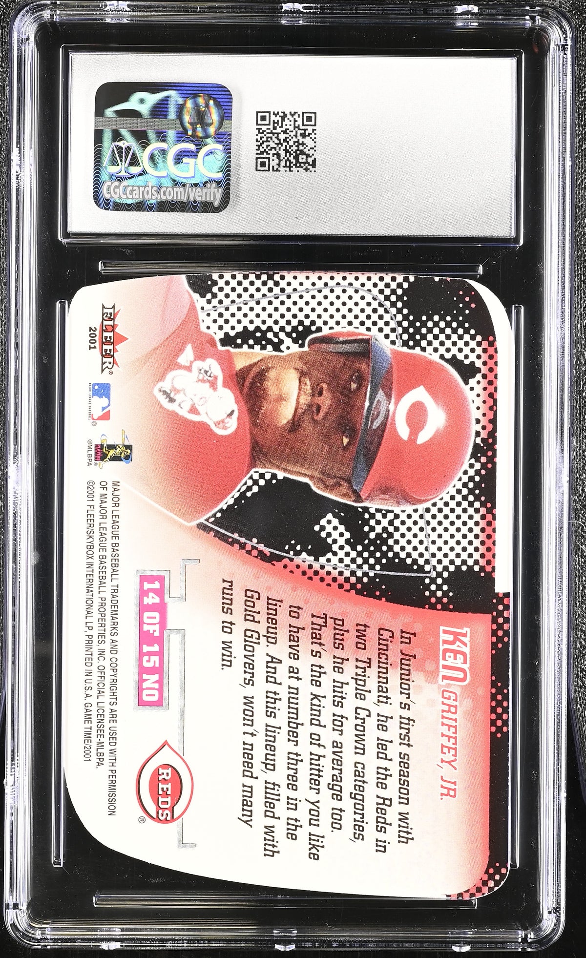 2001 Fleer Game Time Ken Griffey Jr. New Order #14NO CGC 9 Cincinnati Reds