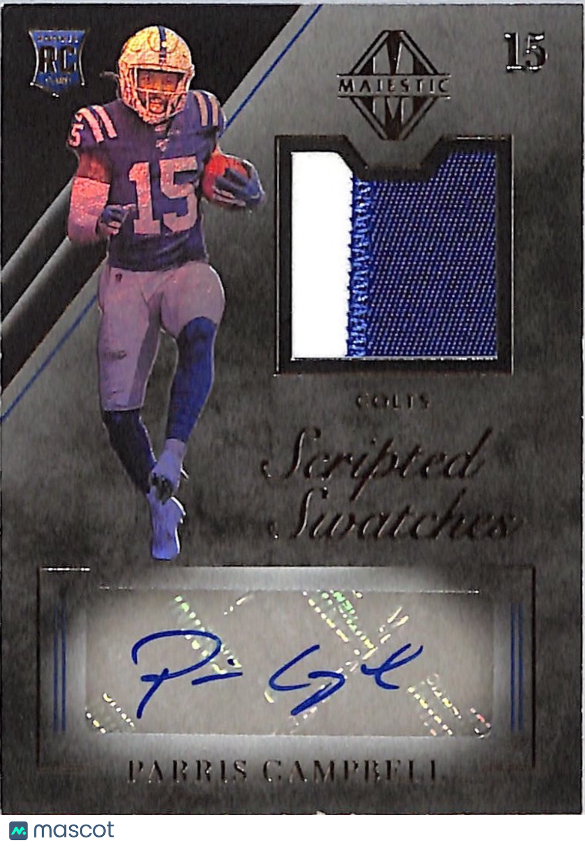2019 Majestic Scripted Swatches Parris Campbell /49 Auto Patch Rookie #117 Colts