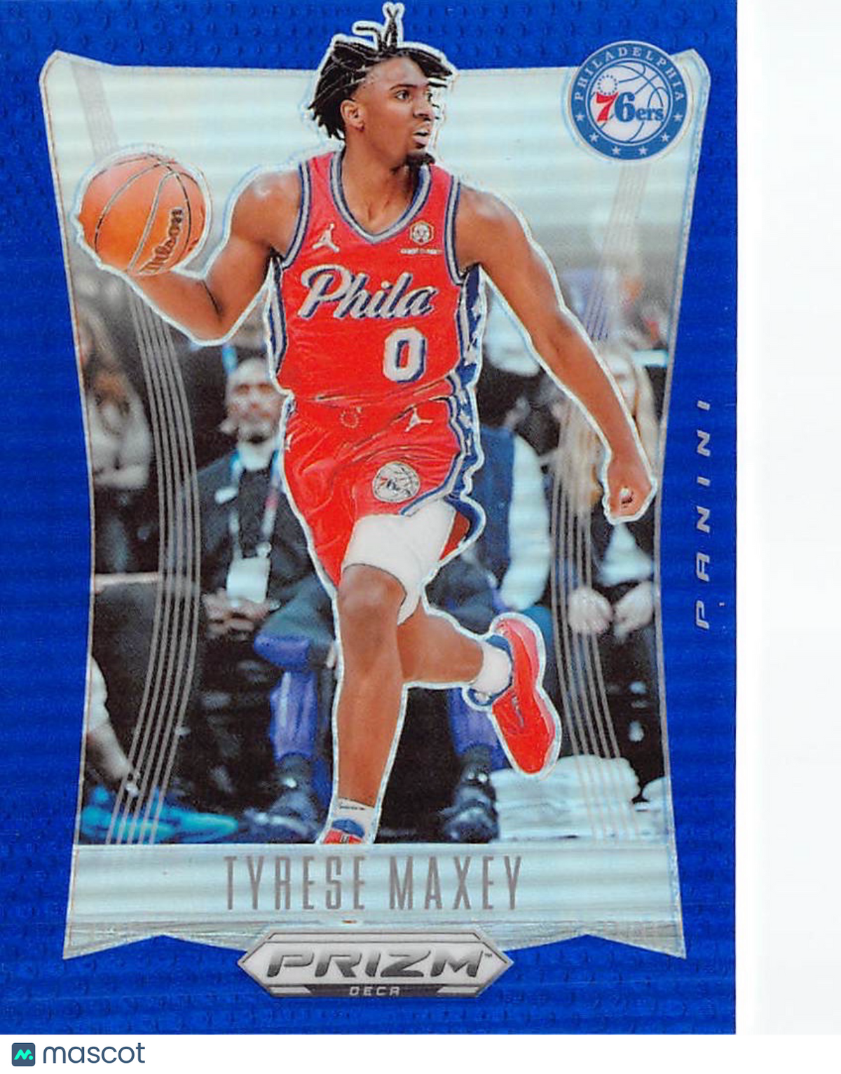 2023-24 Panini Prizm Deca Tyrese Maxey Blue /149 #87 Philadelphia 76ers