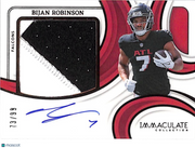 2024 Immaculate Collection Bijan Robinson /99 Autograph Patch #PPA-BRN Falcons